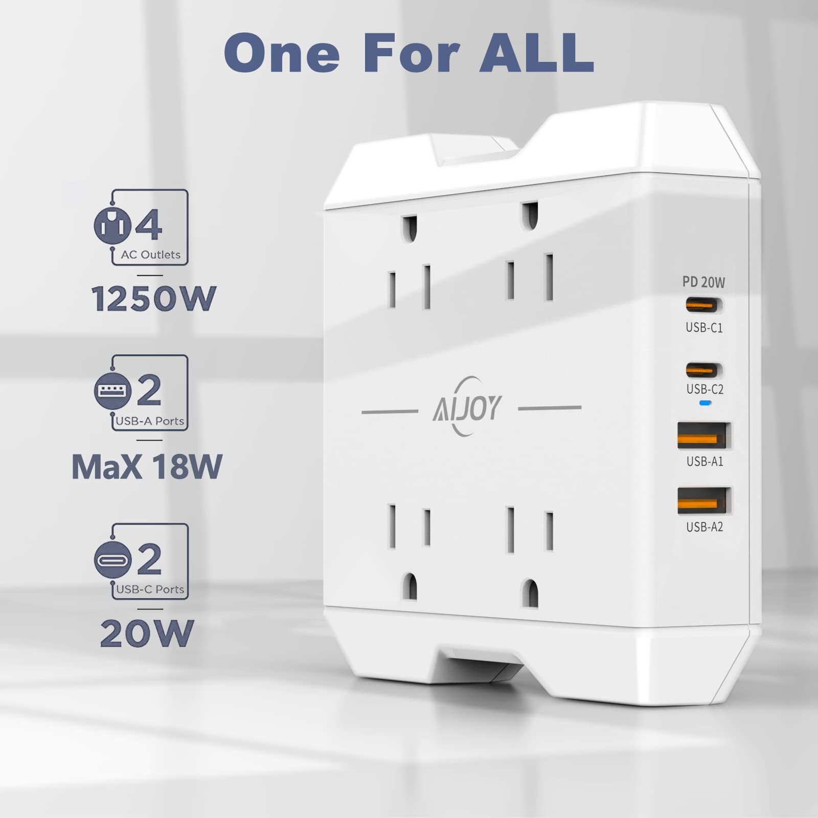 Power Strip with USB Ports 5 ft Extension Cord with 4 Outlets2.2 in and 4 USB…