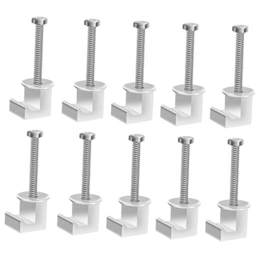 10 Pack No Drill Universal Truck Toolbox Mounting Kit,Aluminium Alloy Silver