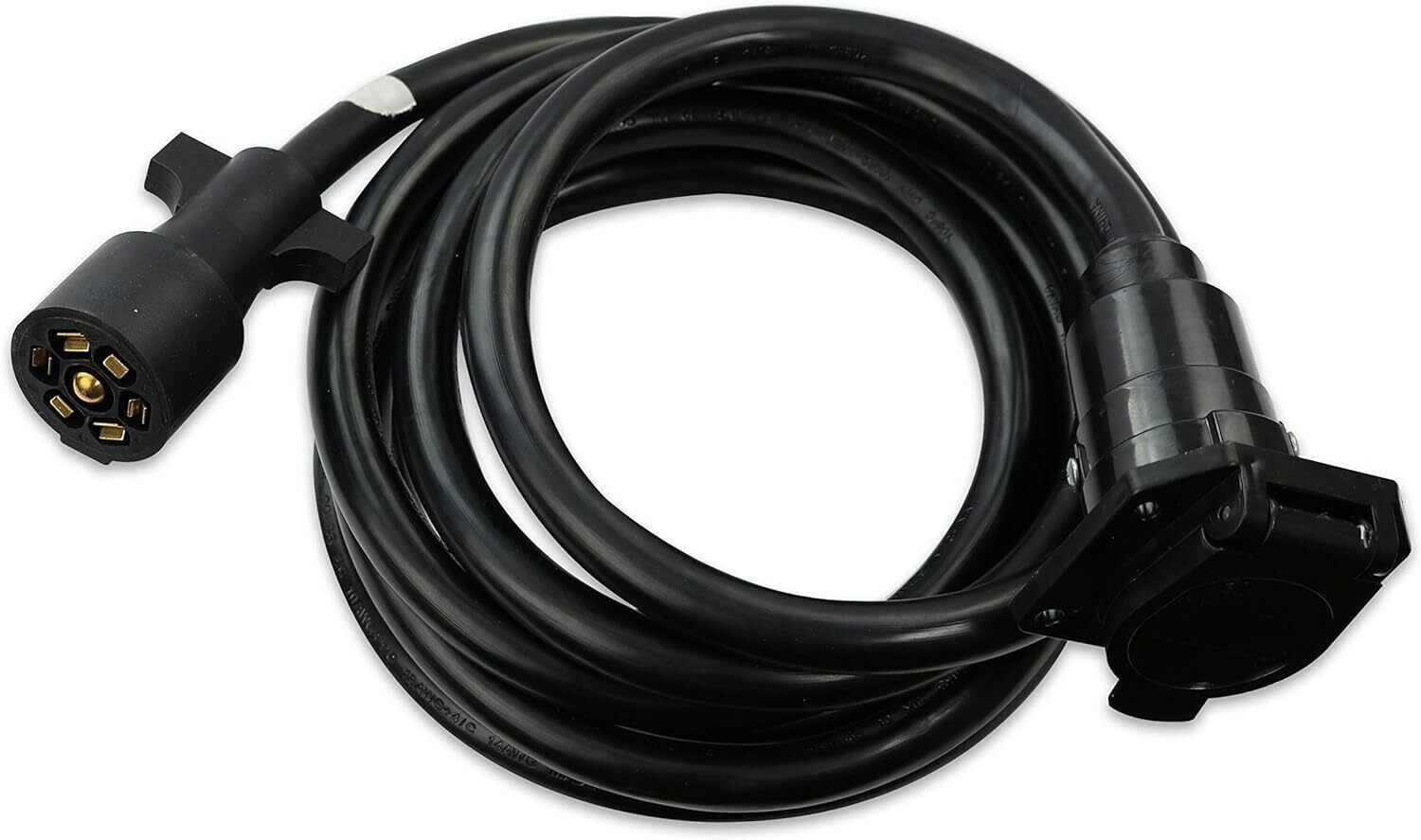 12 Ft 7-Way Trailer Extension Cord Wire Heavy Duty Weatherproof Trailer Caravan