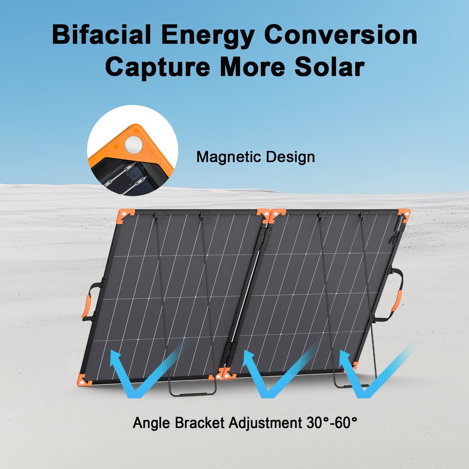 MHPOWOS Portable Folding Solar Panel 100 200 watt for Jackery Explorer 1000 v2