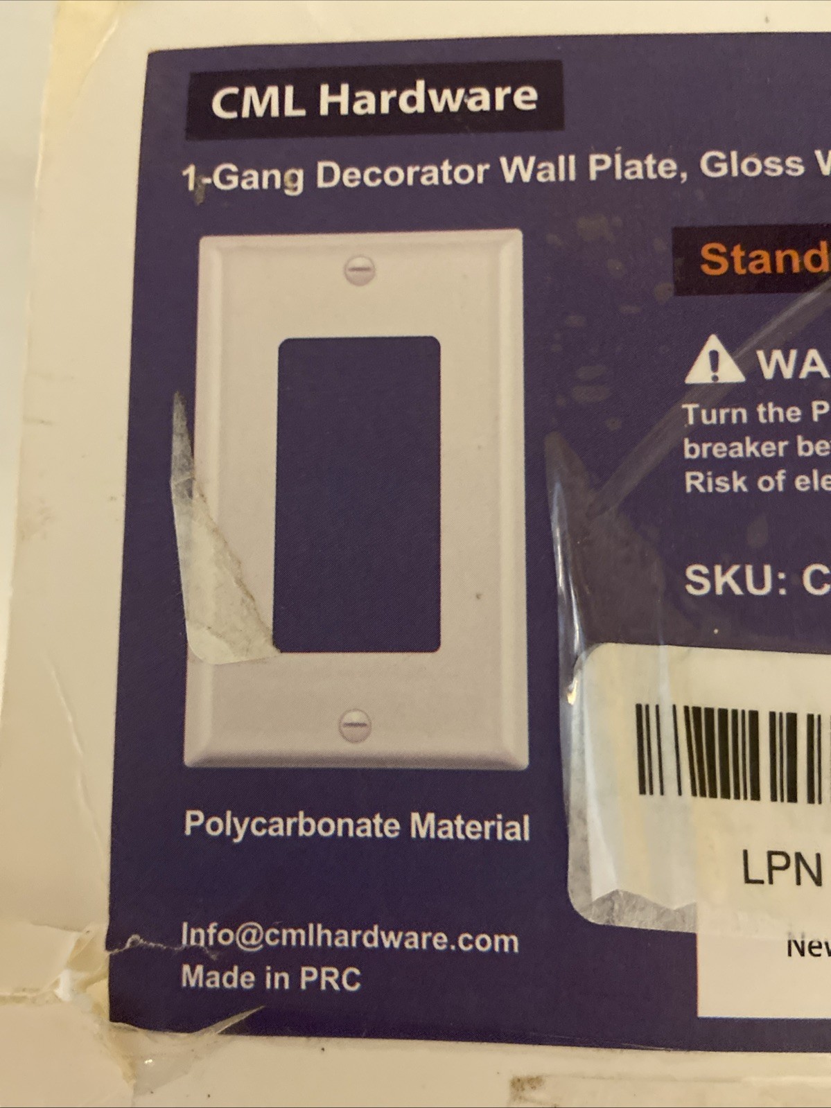 CML Decorator Wall Plates, 50 Pack Electrical 1-Gang 50 Pack, Gloss White