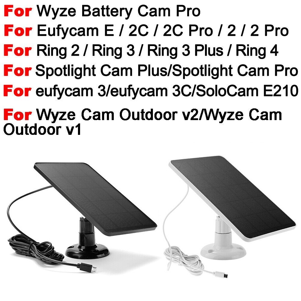4W Solar Panel for Ring,Blink,Eufycam,Wyze,Reolink Rechargeable Battery Camera