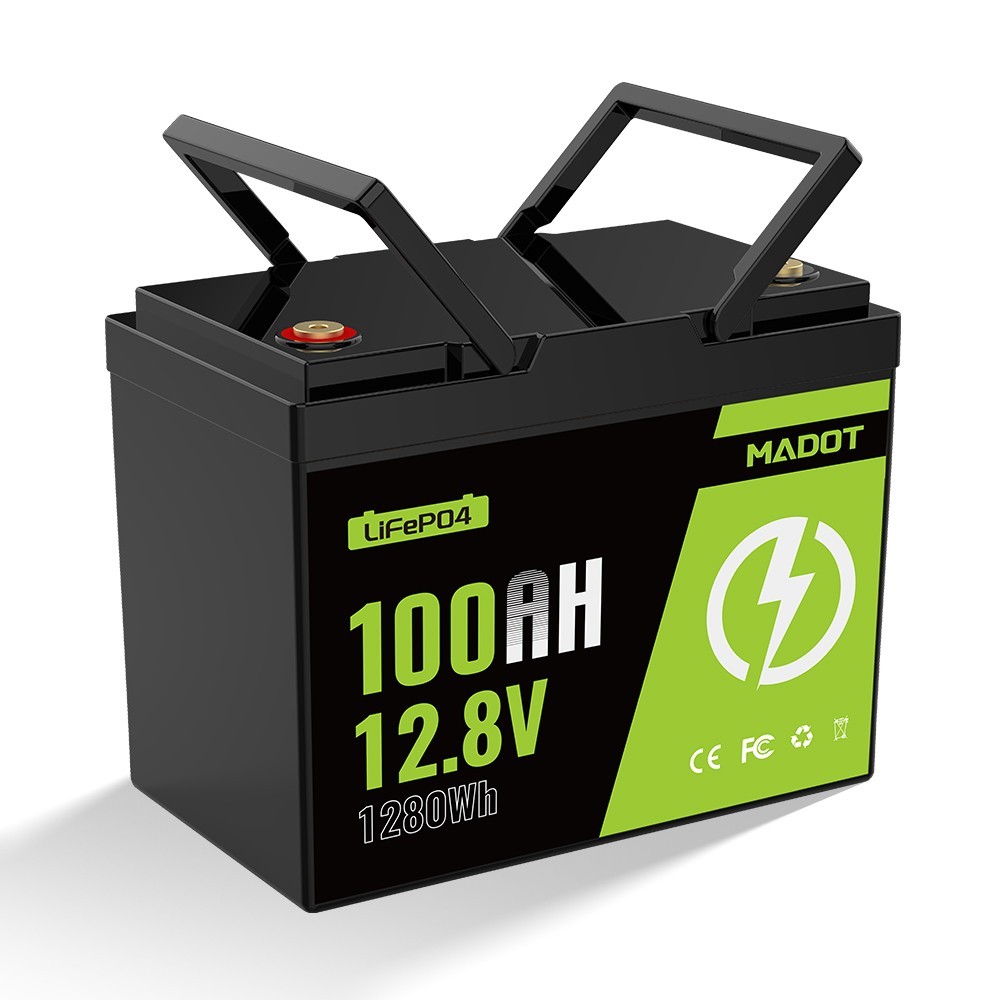 12V 100AH LiFePO4 Lithium Battery Deep Cycle BMS for Solar Panel RV Off-grid