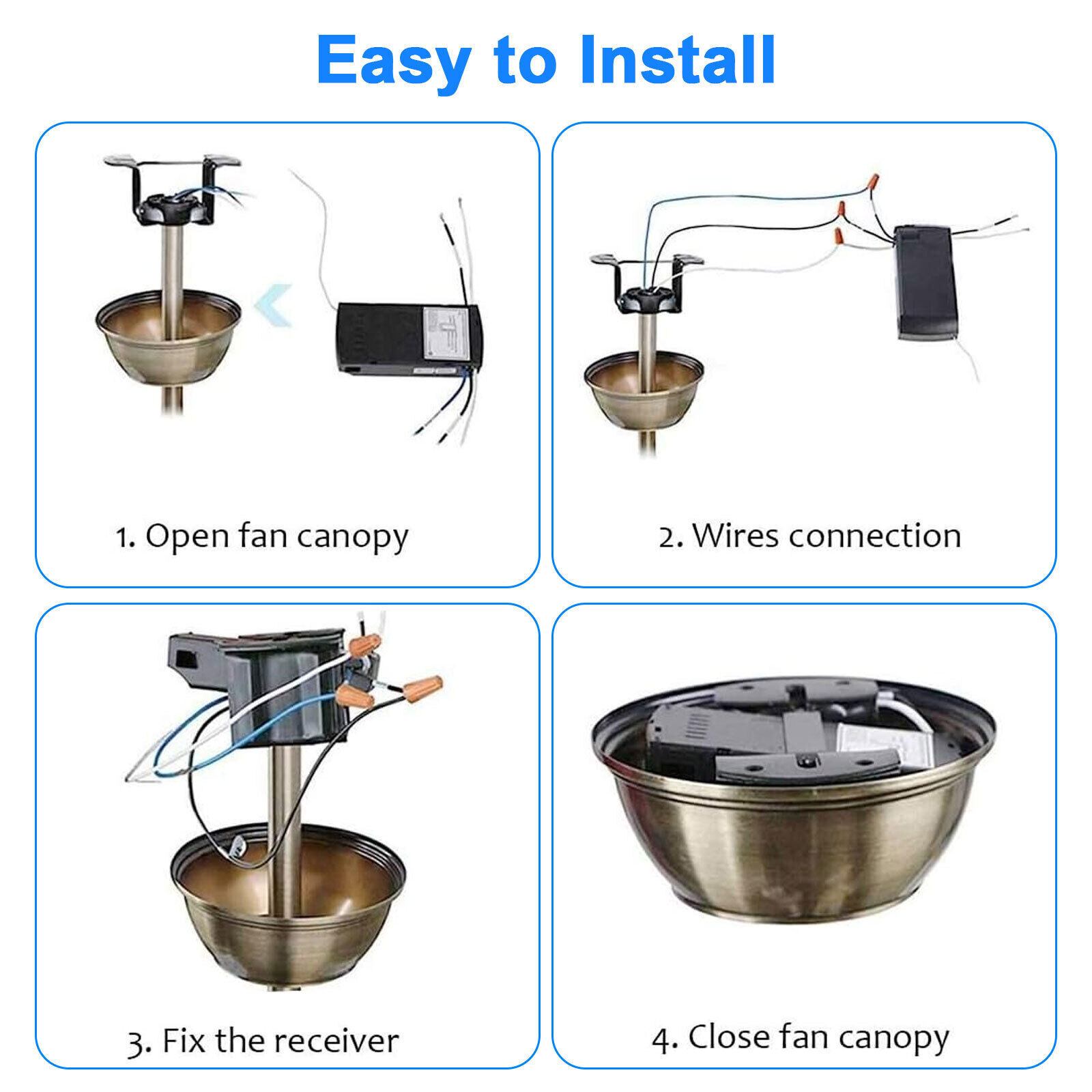 15M Universal Ceiling Fan Lamp Light Remote Control Receiver Kit Timing Wireless