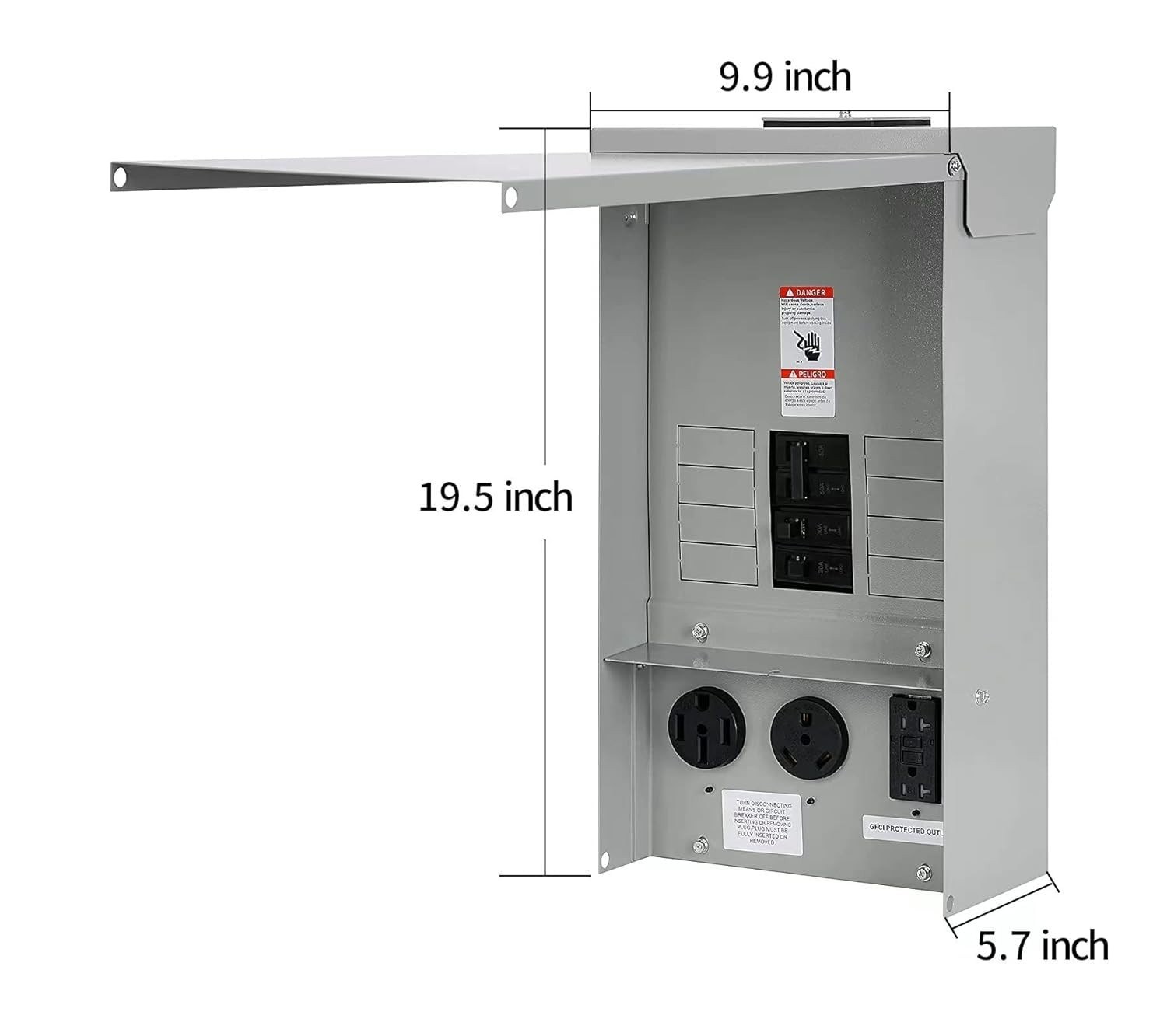 RV Power Outlet Box 50 30 20 Amp Breaker Prewired Panel Weatherproof UL Listed