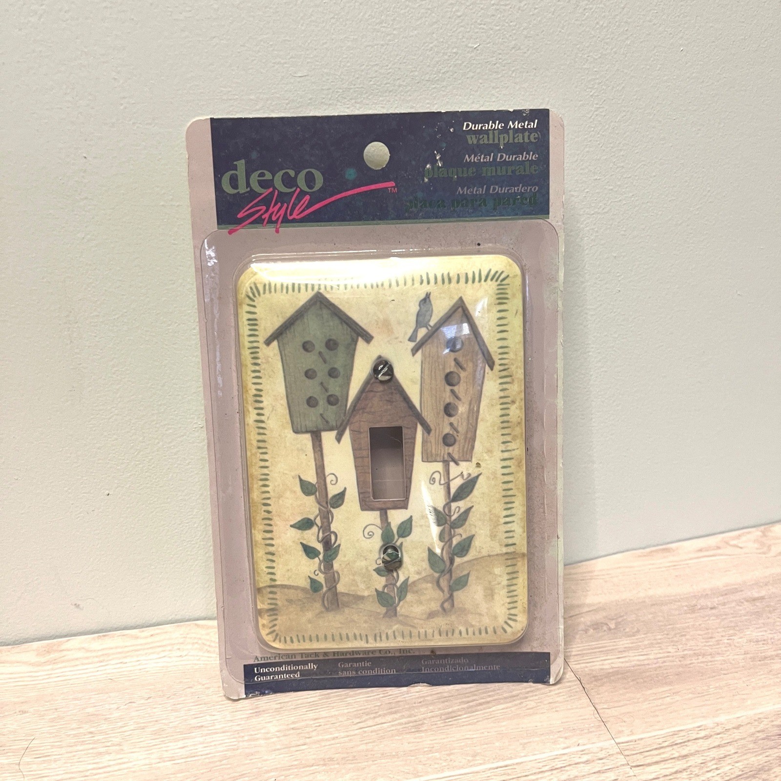 Cottagecore Deco Style Metal Wall Plate Birdhouse Vine Design New AmerTac