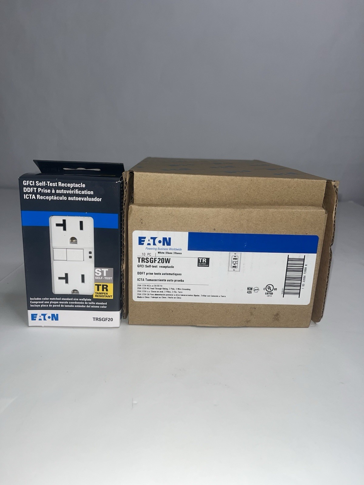 EATON TRSGF20 GFCI SELF-TEST Tamper Resistant WHITE LOT /10 NEW