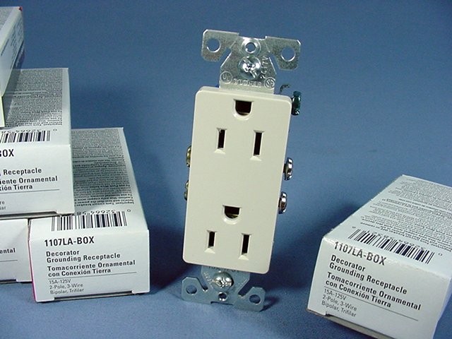 10 Cooper Light Almond Decorator Receptacles Duplex Outlet 5-15R 15A 125V 1107LA