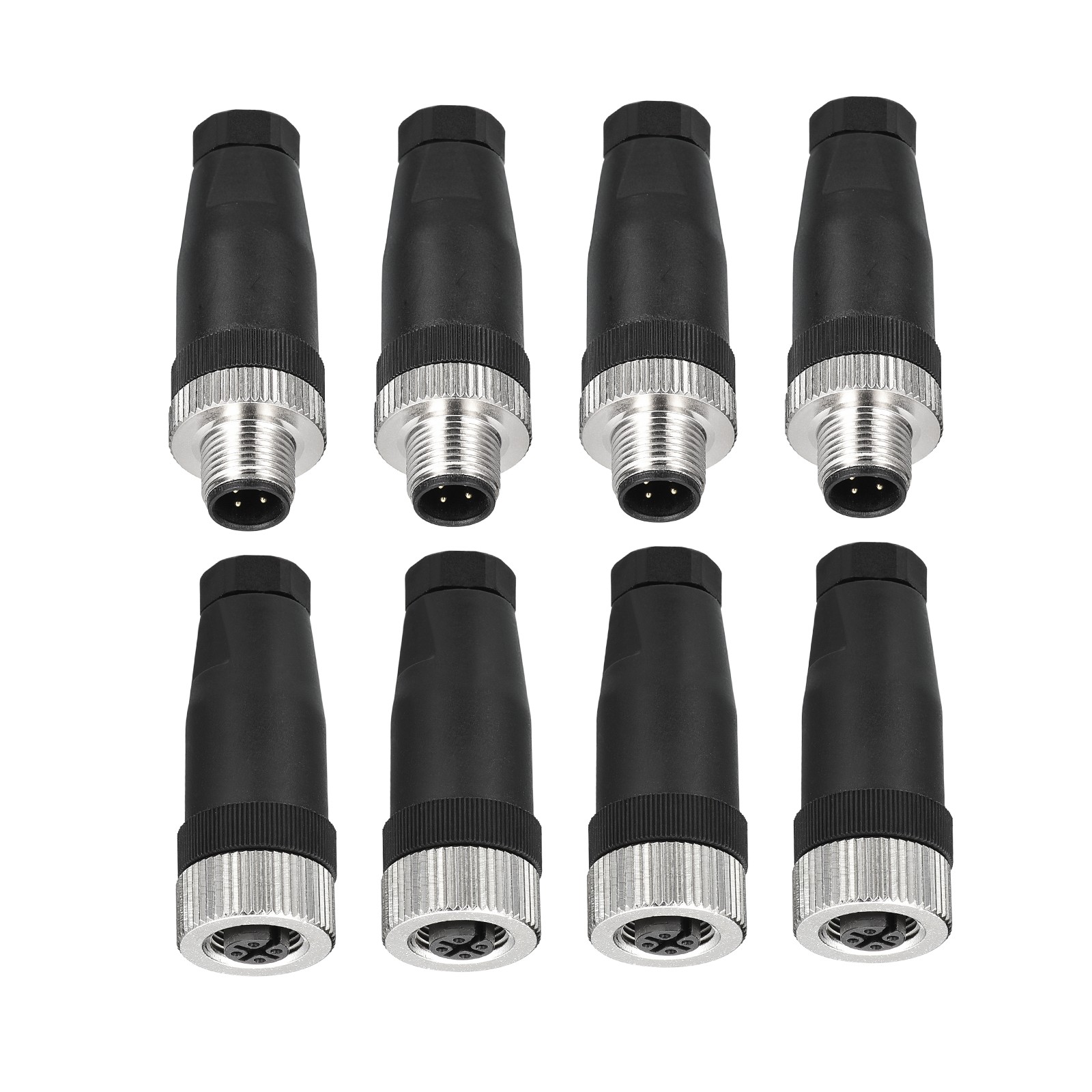 4 Set 4 Pin M12 Male and Female Aviation Wire Connector Waterproof IP67 Circular