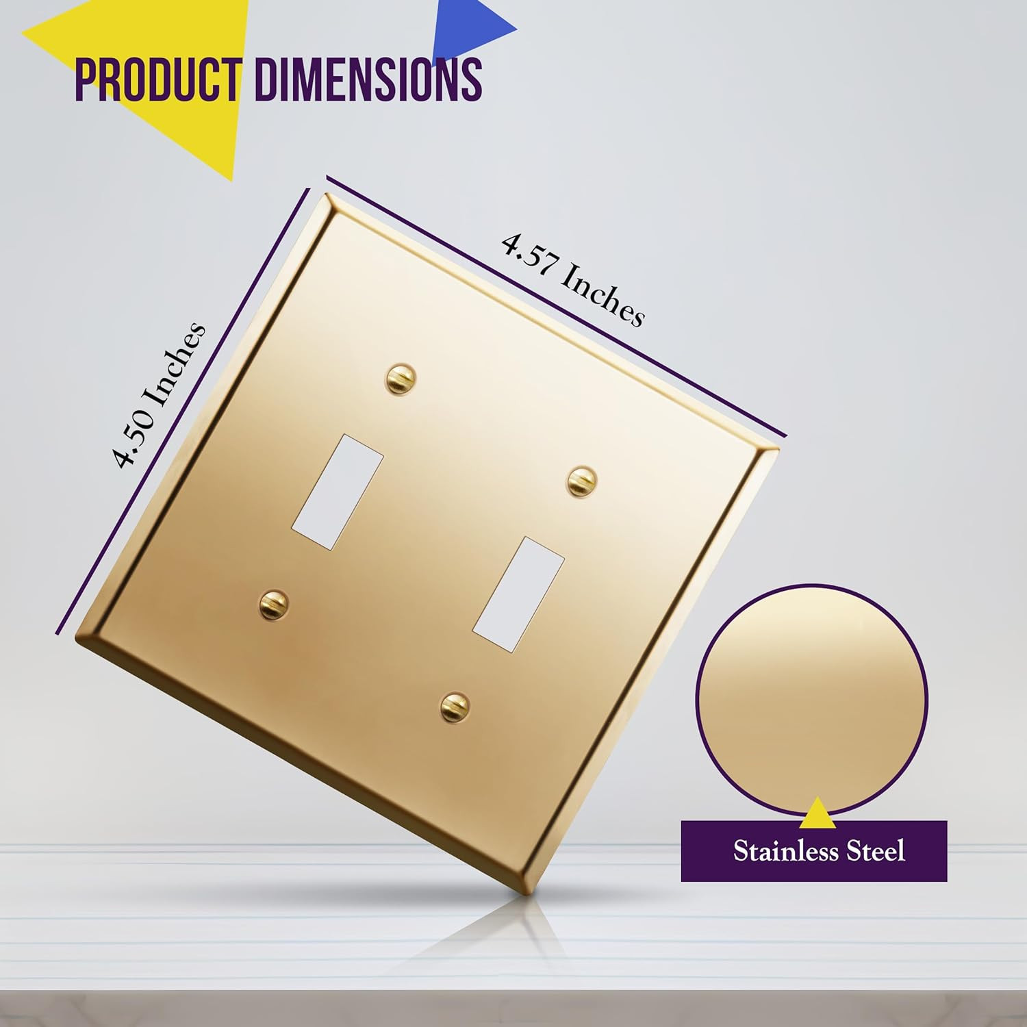 Toggle Light Switch Metal Wall Plate, Stainless Steel 201, Corrosion Resistant,