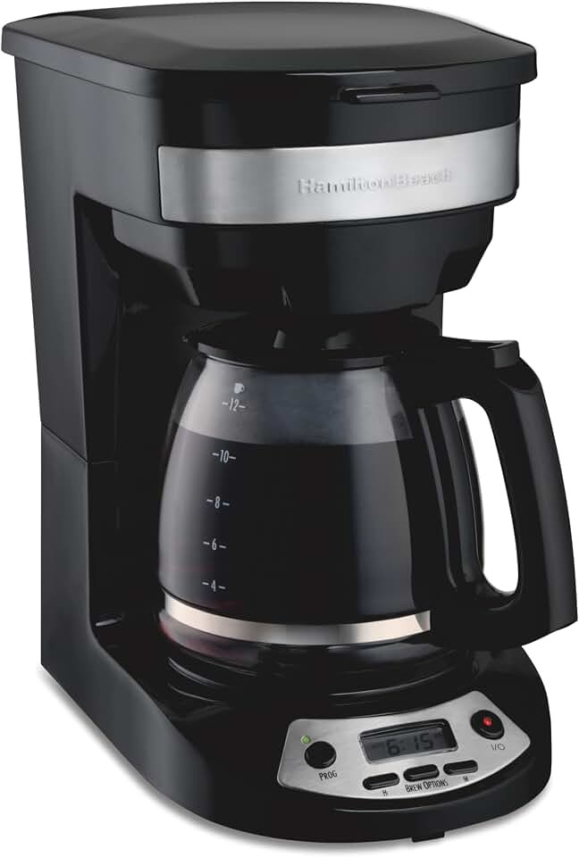 Hamilton Beach 12 Cup Programmable Drip Coffee Maker | Regular & Bold Bre…