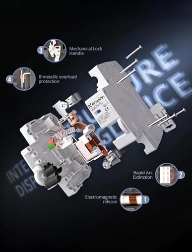 Miniature Circuit Breaker 2 Pole (MCB),120V/240V 50/60Hz AC DIN Rail Mount 32A