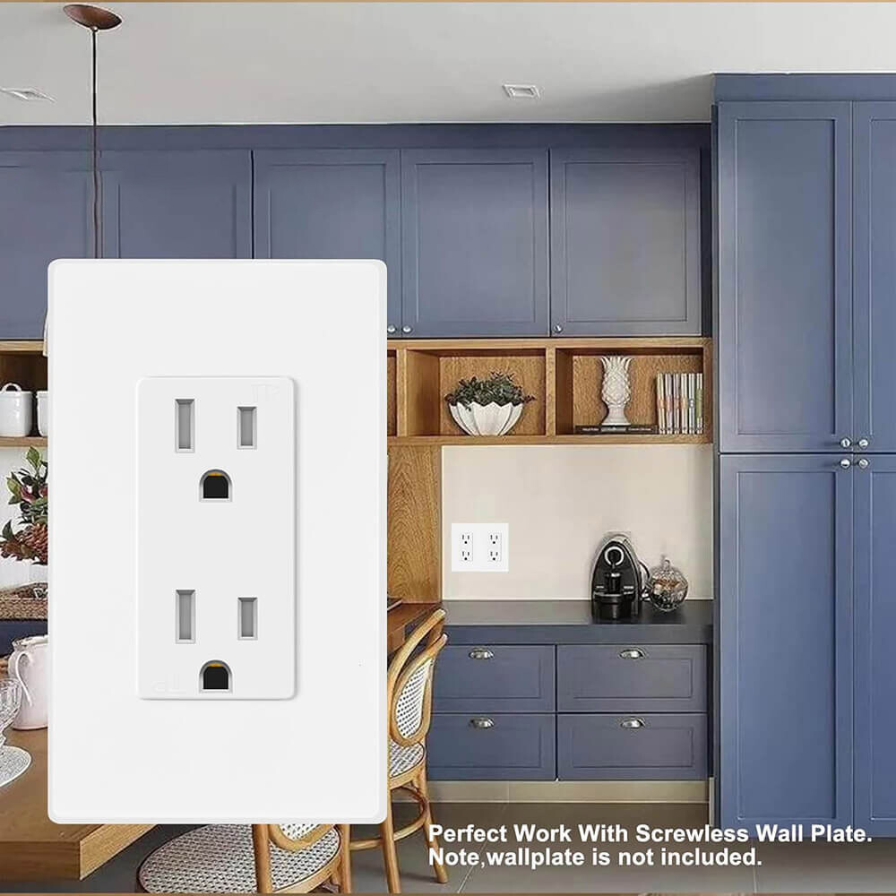 Decorator Wall Receptacle Outlet Self-grounding 15A 125V 3 Wire 5-15R UL 24Packs