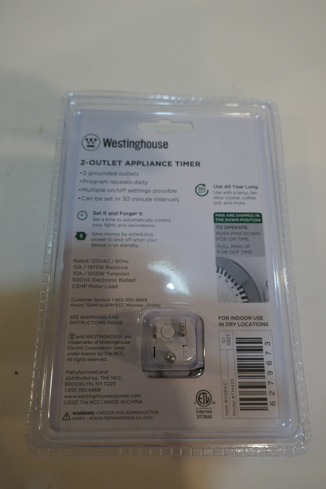 2 Outlet Mechanical Daily Timer Westinghouse