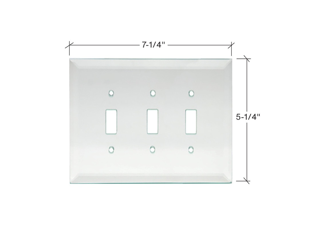 FHC MP9G 5-1/4″ x 7-1/4″ Triple Toggle Gray Glass Mirror Plate