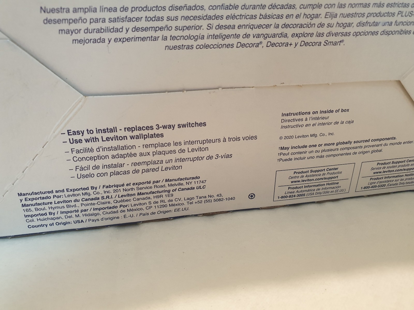 Leviton 2-Pack Standard USA 3-Way Switches 1453-2WM White UL Listed