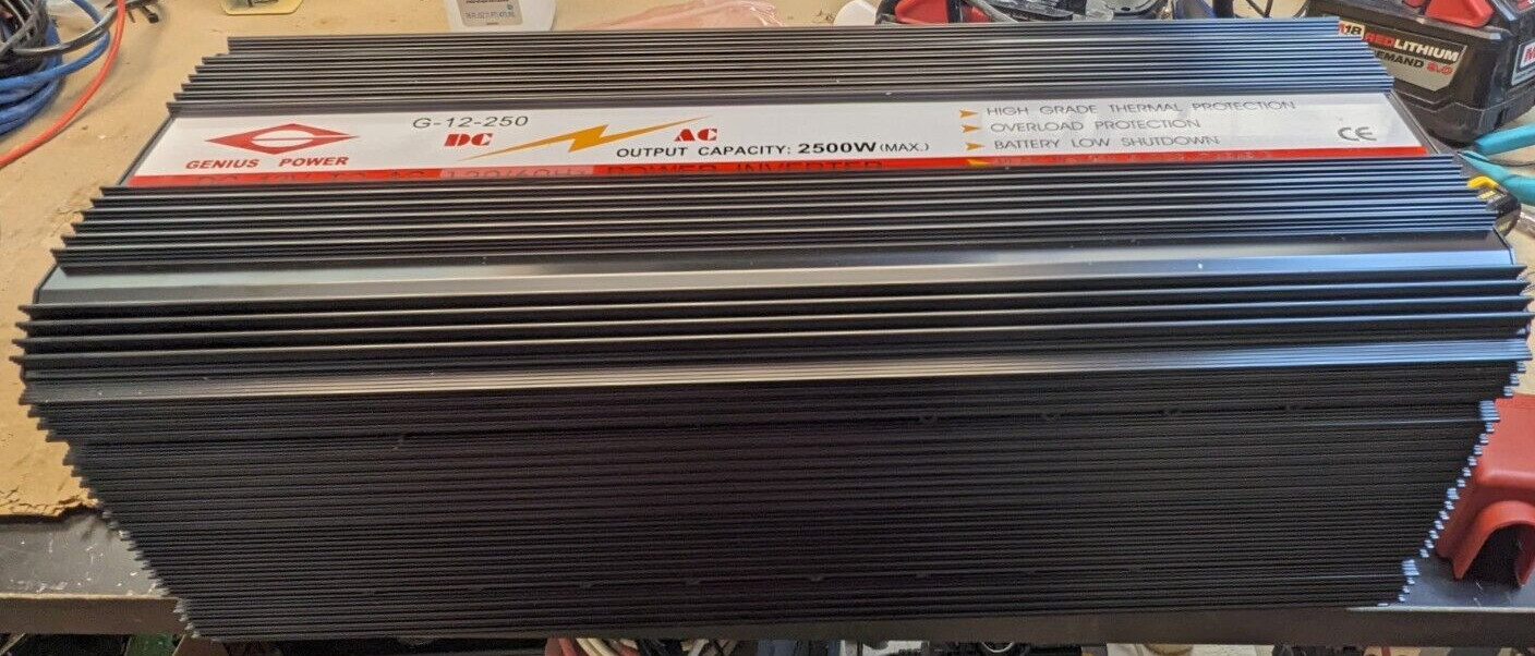 GENIUS POWER Modified Sine Wave Power Inverter 2500w 12V DC to 120V AC