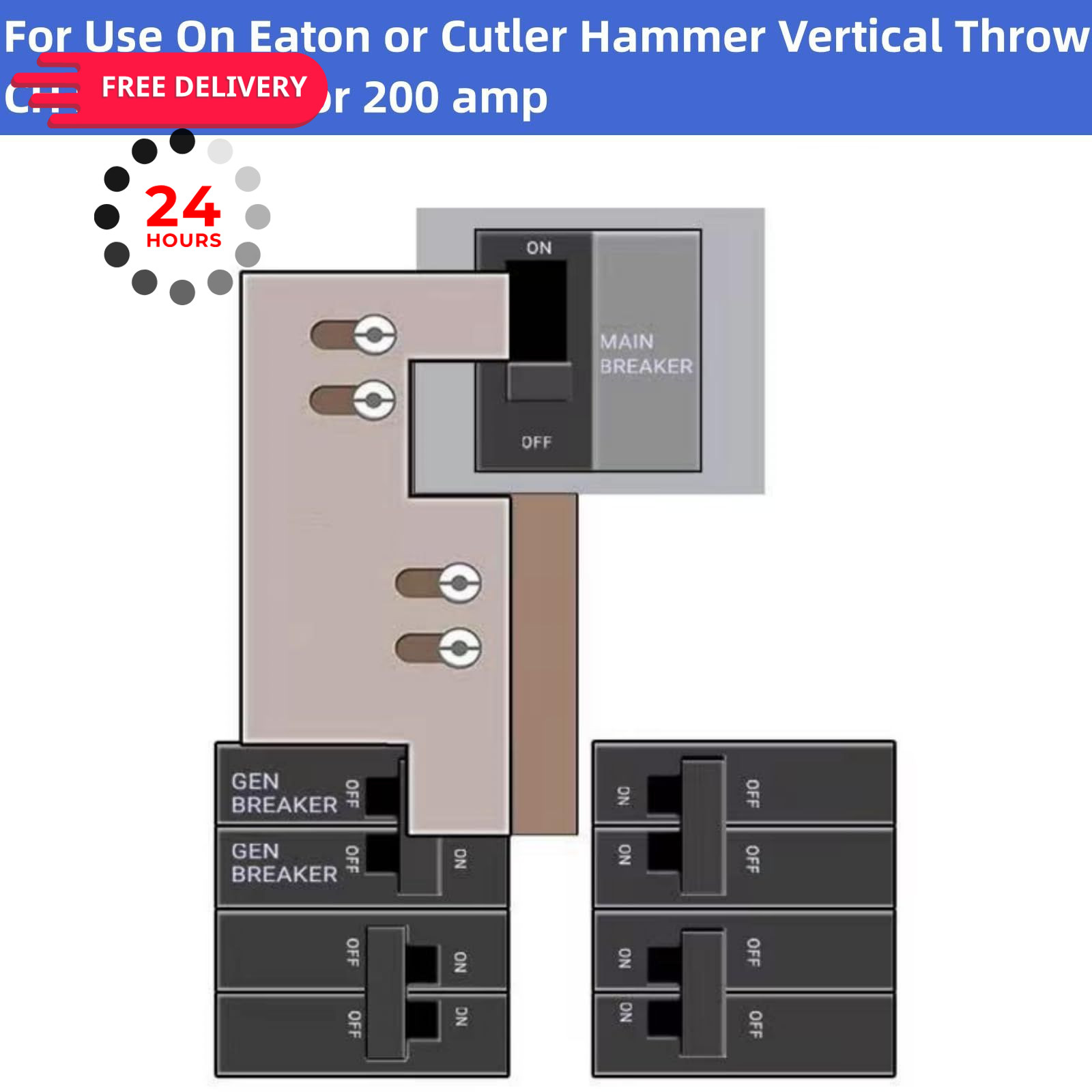 Generator Interlock Kit Compatible with Eaton Cutler Hammer Vertical Throw…