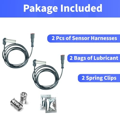 2 Pcs Truck Wheel Speed ABS Tailer Sensor Kit Replacement for Wabco Abs Wheel