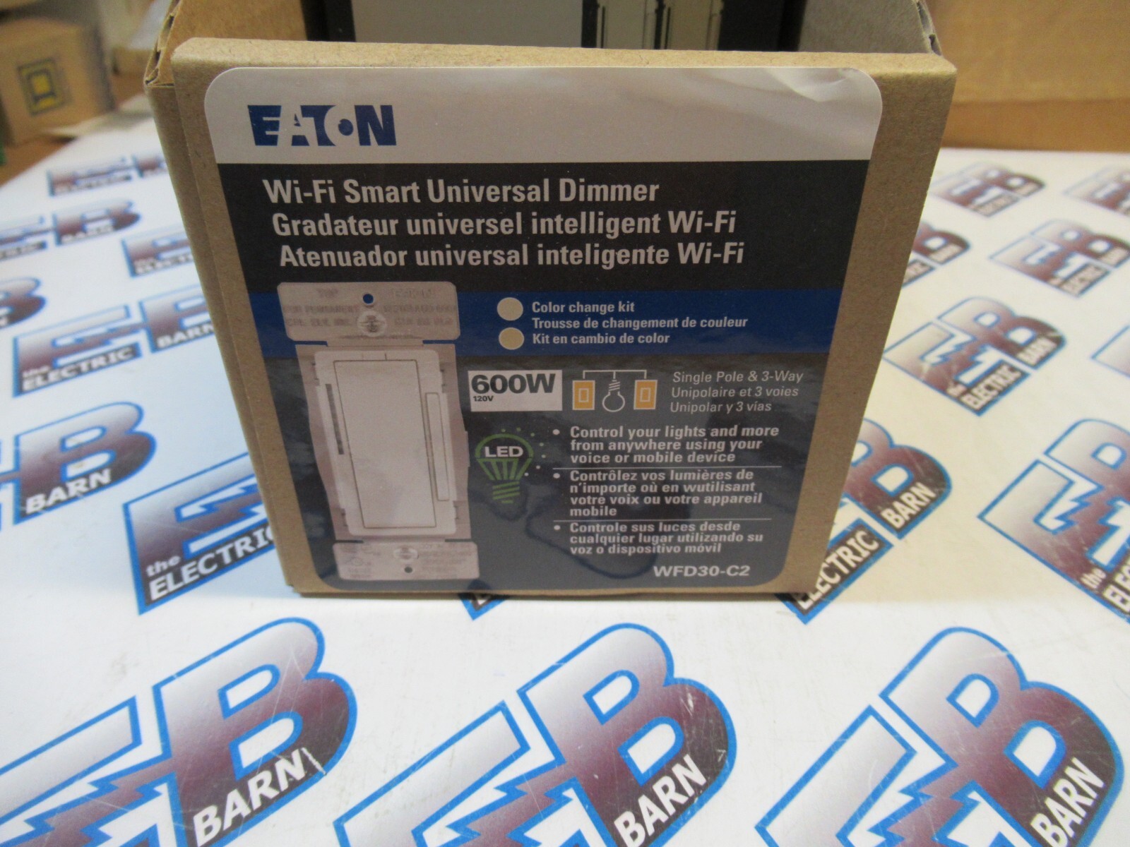 Eaton WFD30-C2 (BOX OF 4) Wi-Fi Smart Dimmer Sw Amazon Alexa, WH,IV,LA – NEW-B