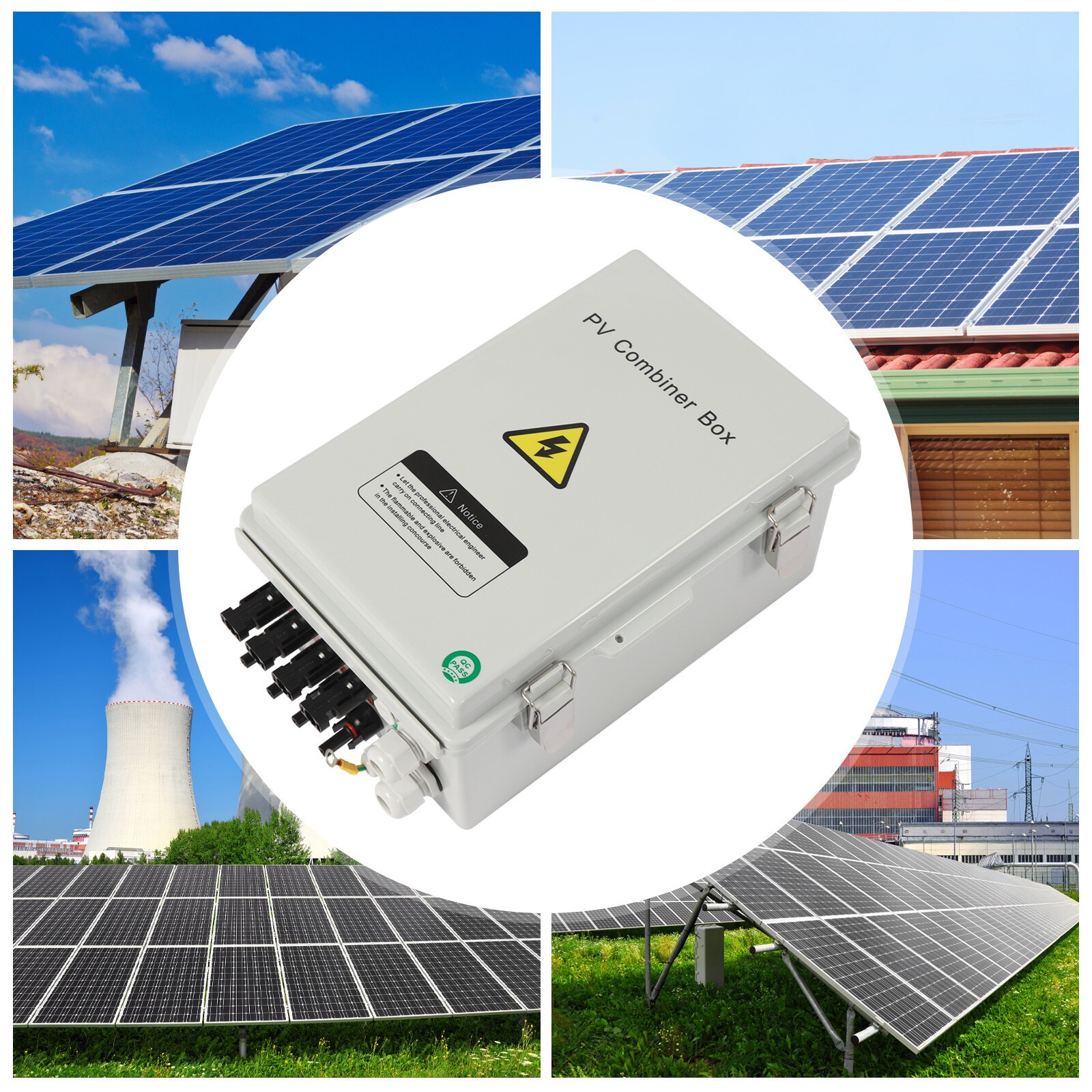 4 String Solar Combiner Box PV Combiner Circuit Breaker 63A For Solar Panel Kit