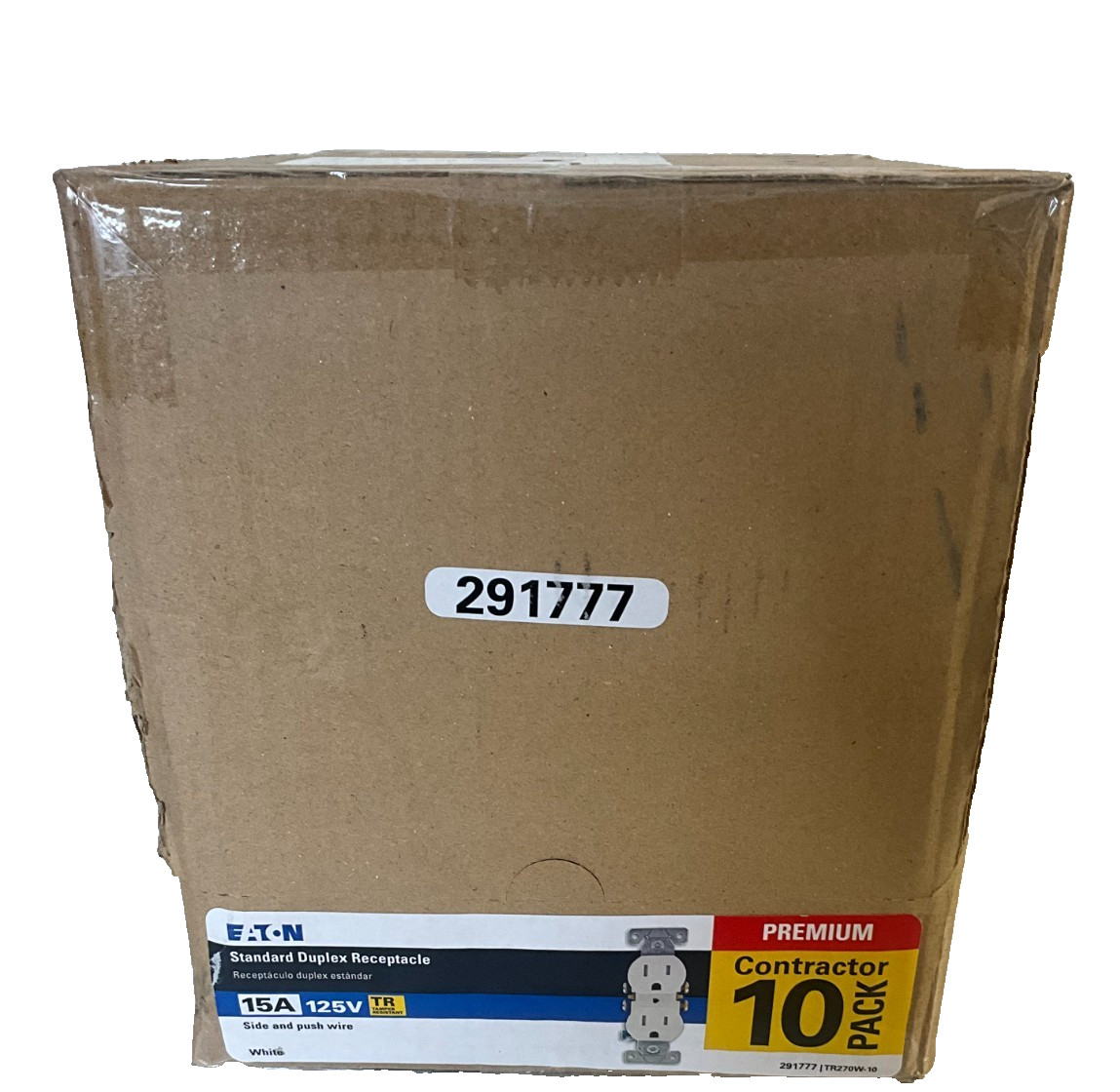 Eaton 10 Pk 15 Amp Standard Duplex Receptacle Premium Contractor TR270W-10 White