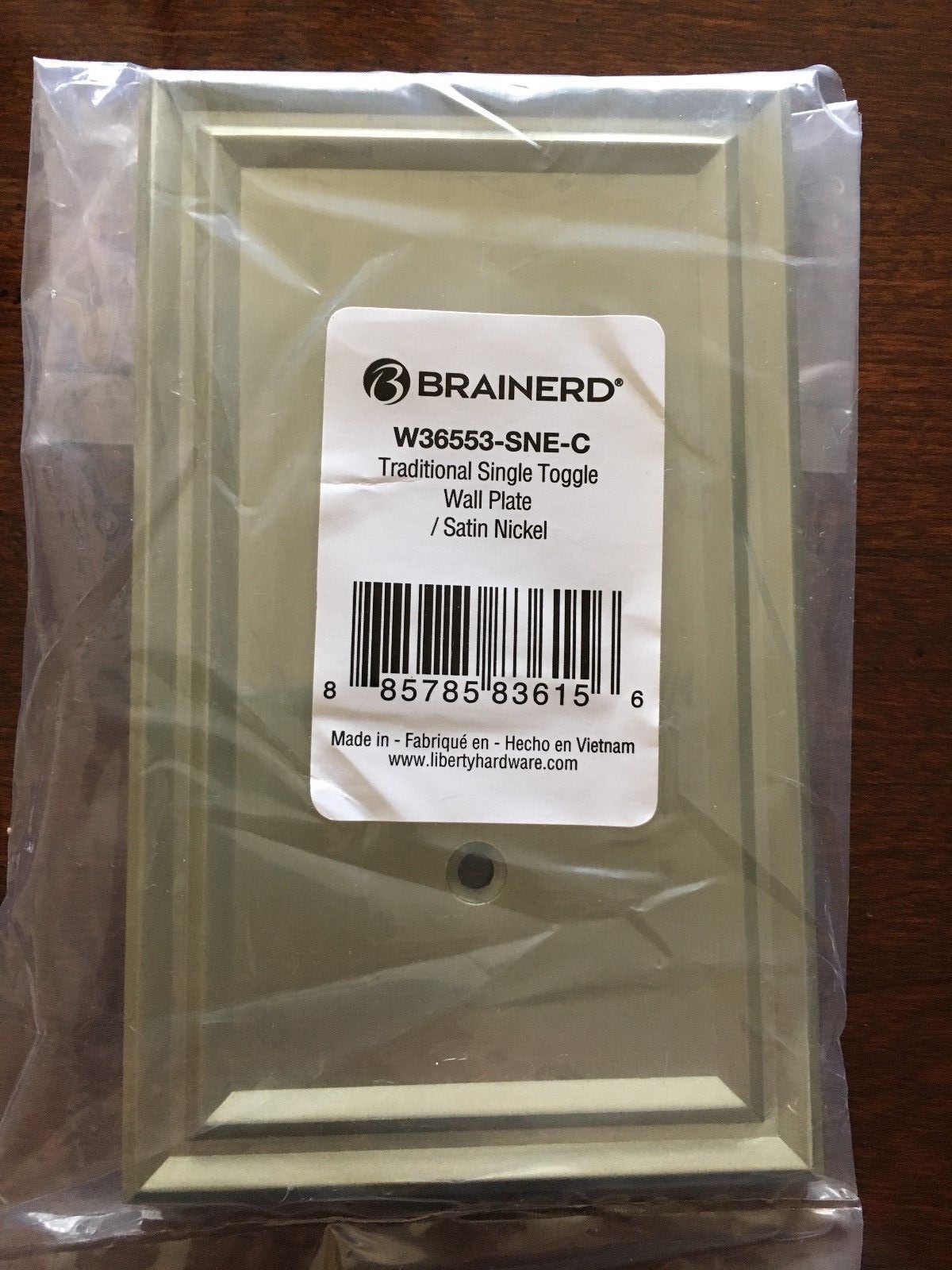 BRAINERD TRADITIONAL SINGLE TOGGLE NICKEL WALL PLATE W36553-SNE-C FREE SHIPPING