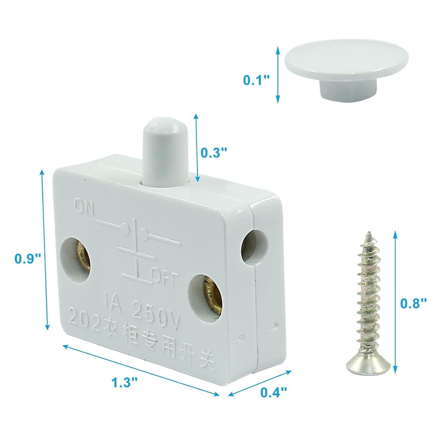2Pcs Cabinet Door Switch, Closet Light Wardrobe Touch Switches for Cabinet Cl