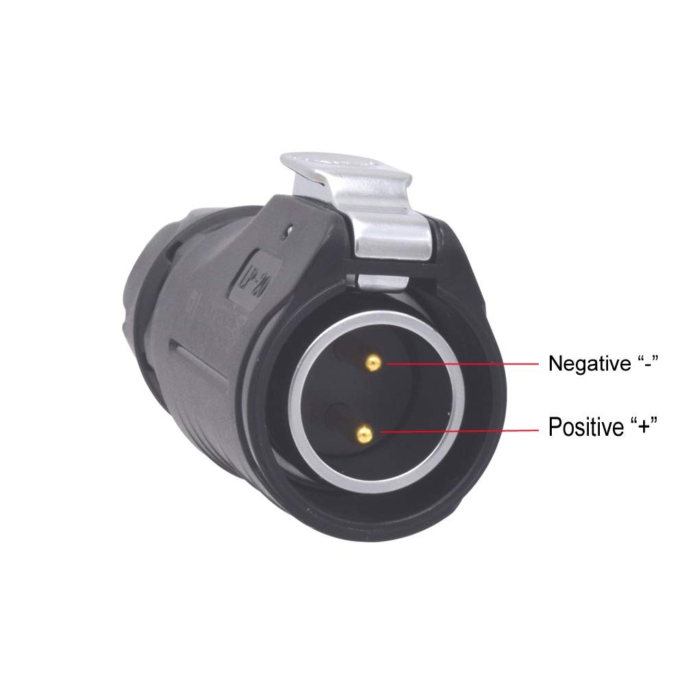 JooFn 10AWG 2 Pin Power Industrial Circular Connector to SAE Cable SAE, Black