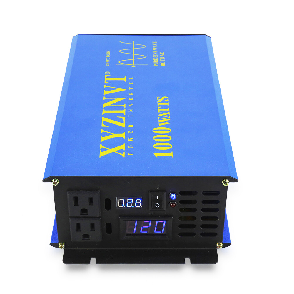 1000W Pure Sine Wave Power Inverter 24V to 110V 2000W Surge Car Converter Solar