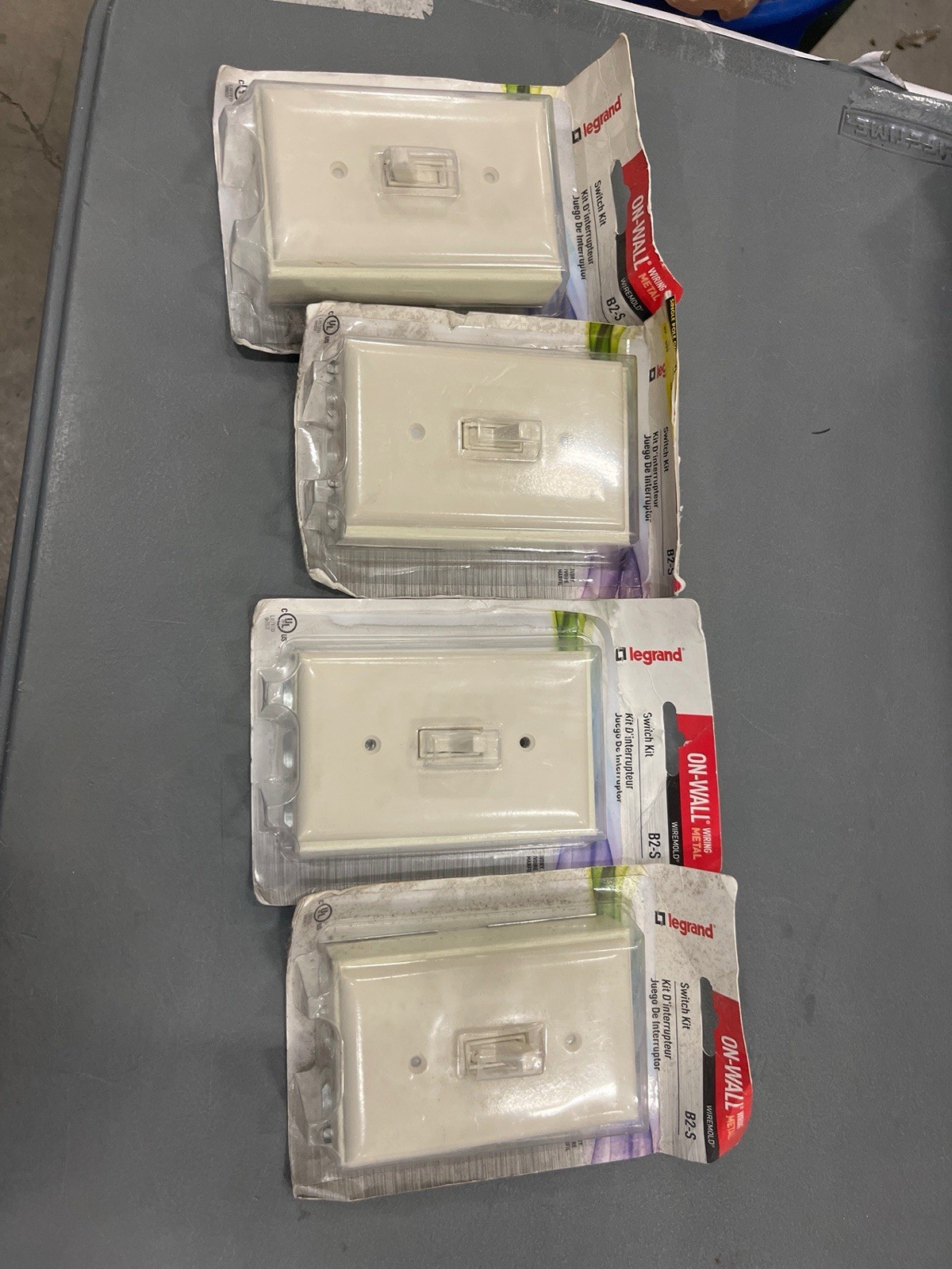 4 Pack Legrand 1-Gang Rectangle Plastic Switch Kit Ivory B2-S
