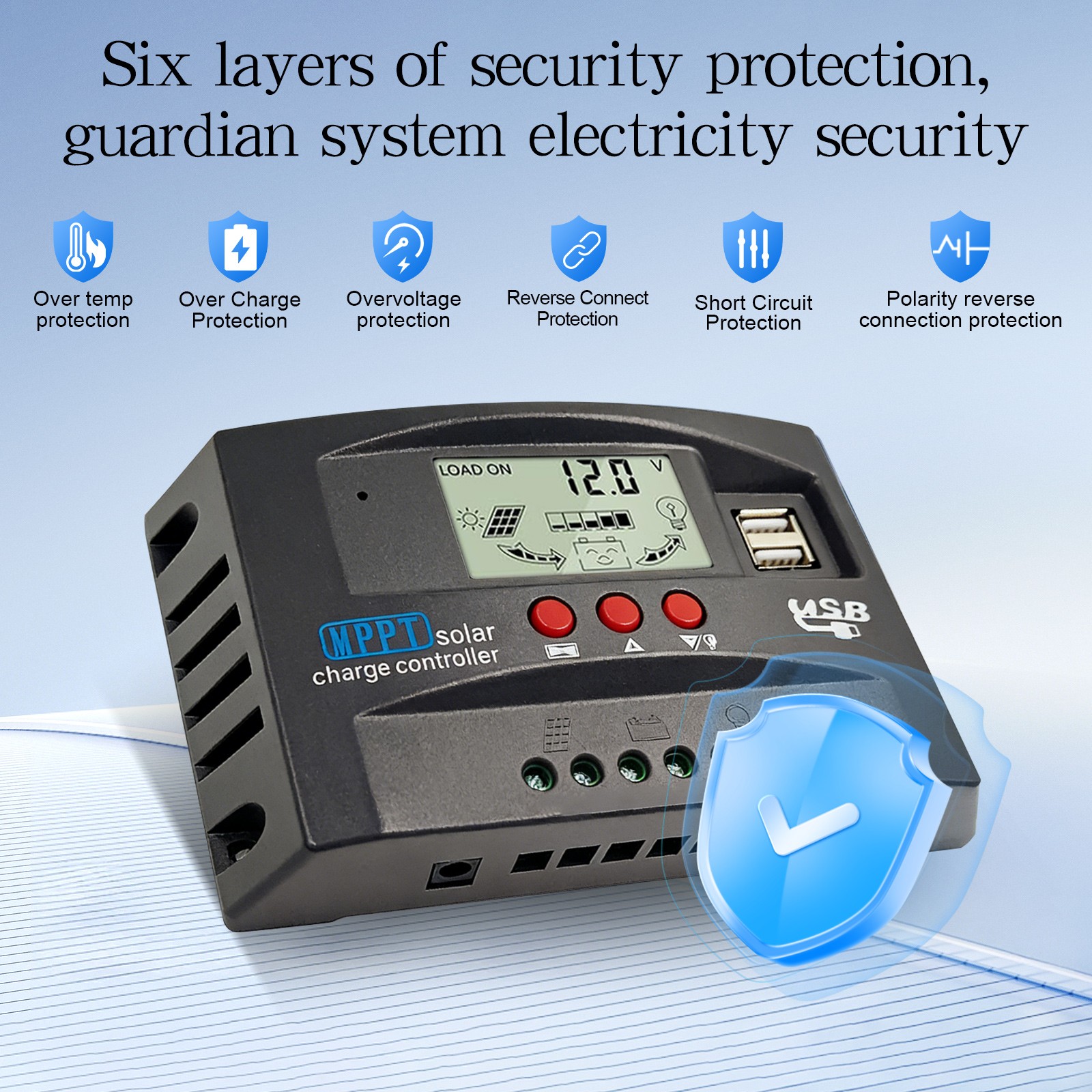 60/100A MPPT Solar Charge Controller 12V/24V Auto PV Battery Regulator Dual USB