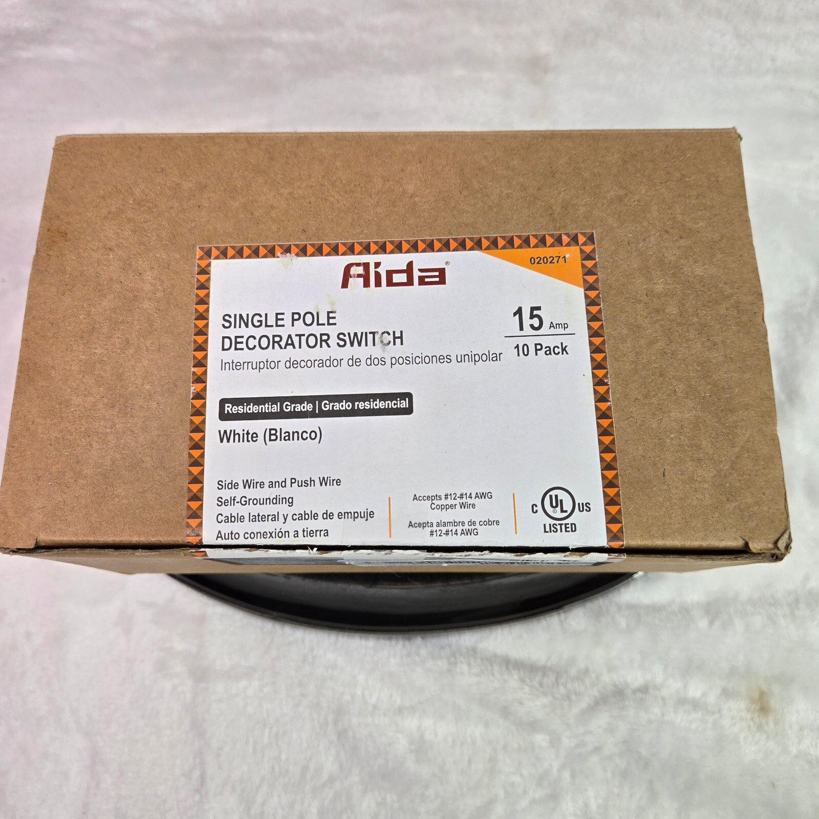 AIDA 15amp Toggle Light Switch 4-Way Residential Grade-White 10-Pack