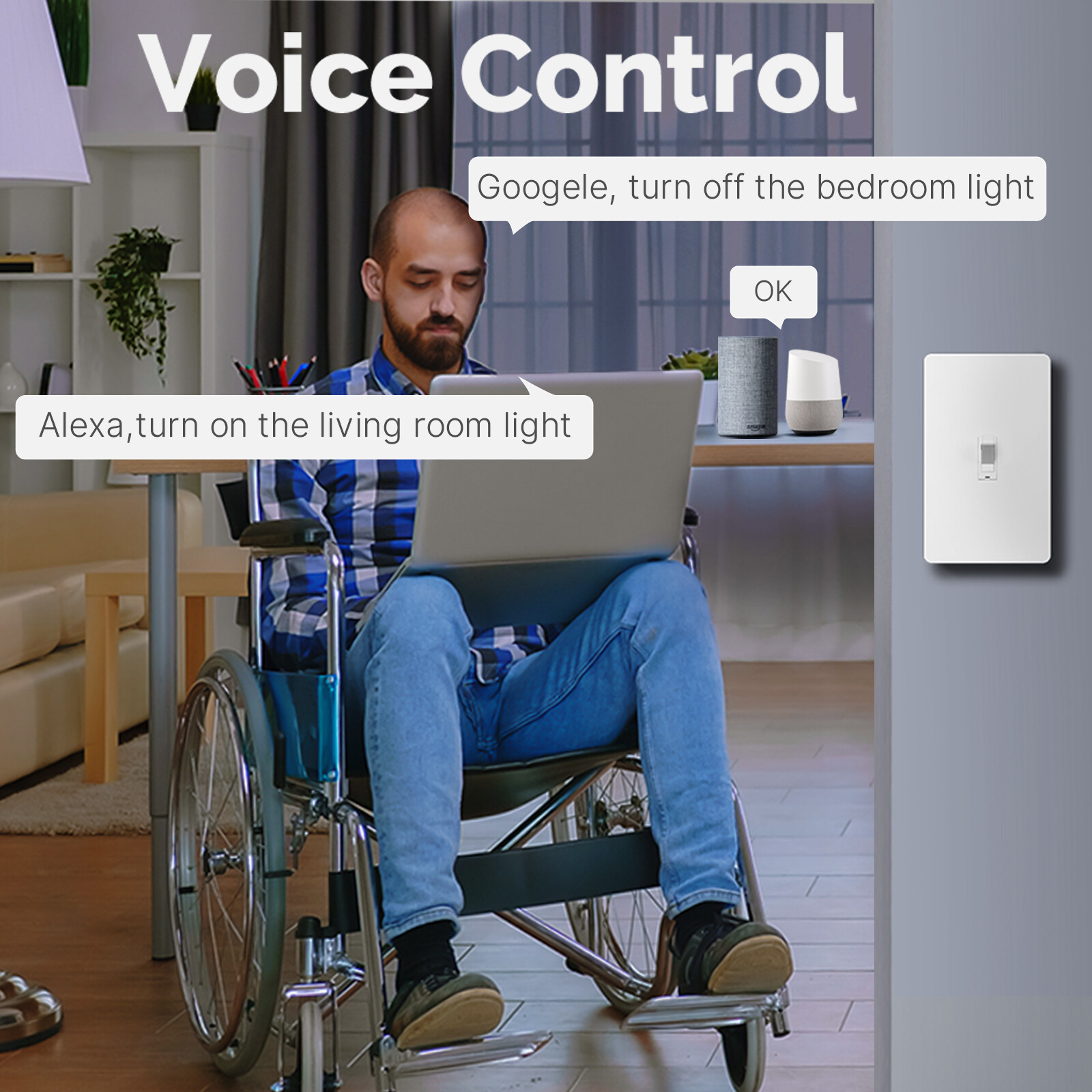 MOES WiFi Smart Toggle Switch 3-Way Wall Light Switch Alexa Google APP Timer