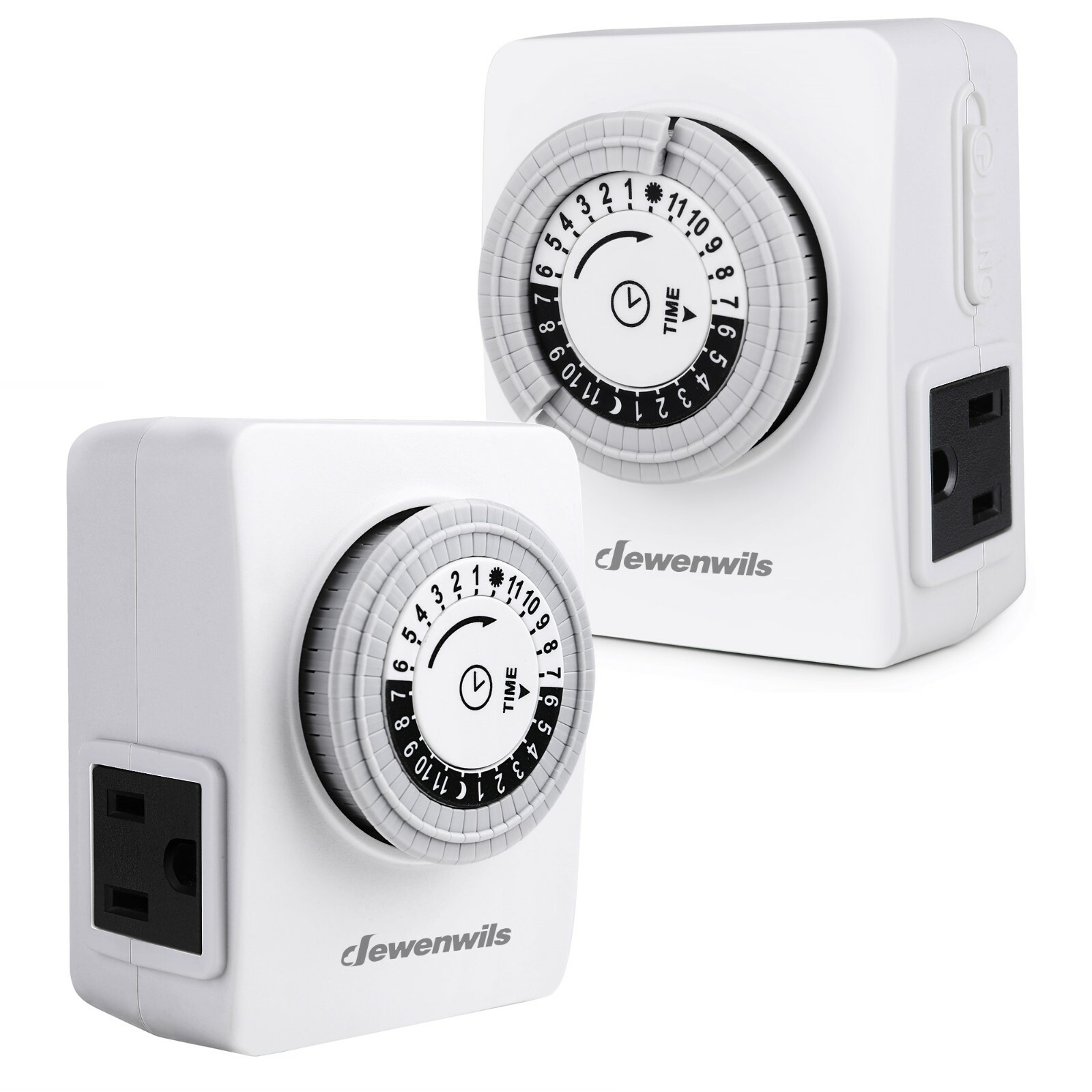DEWENWILS 2 Pack Indoor Outlet Timer Plug in Light Timer 24-Hour Timer Switch