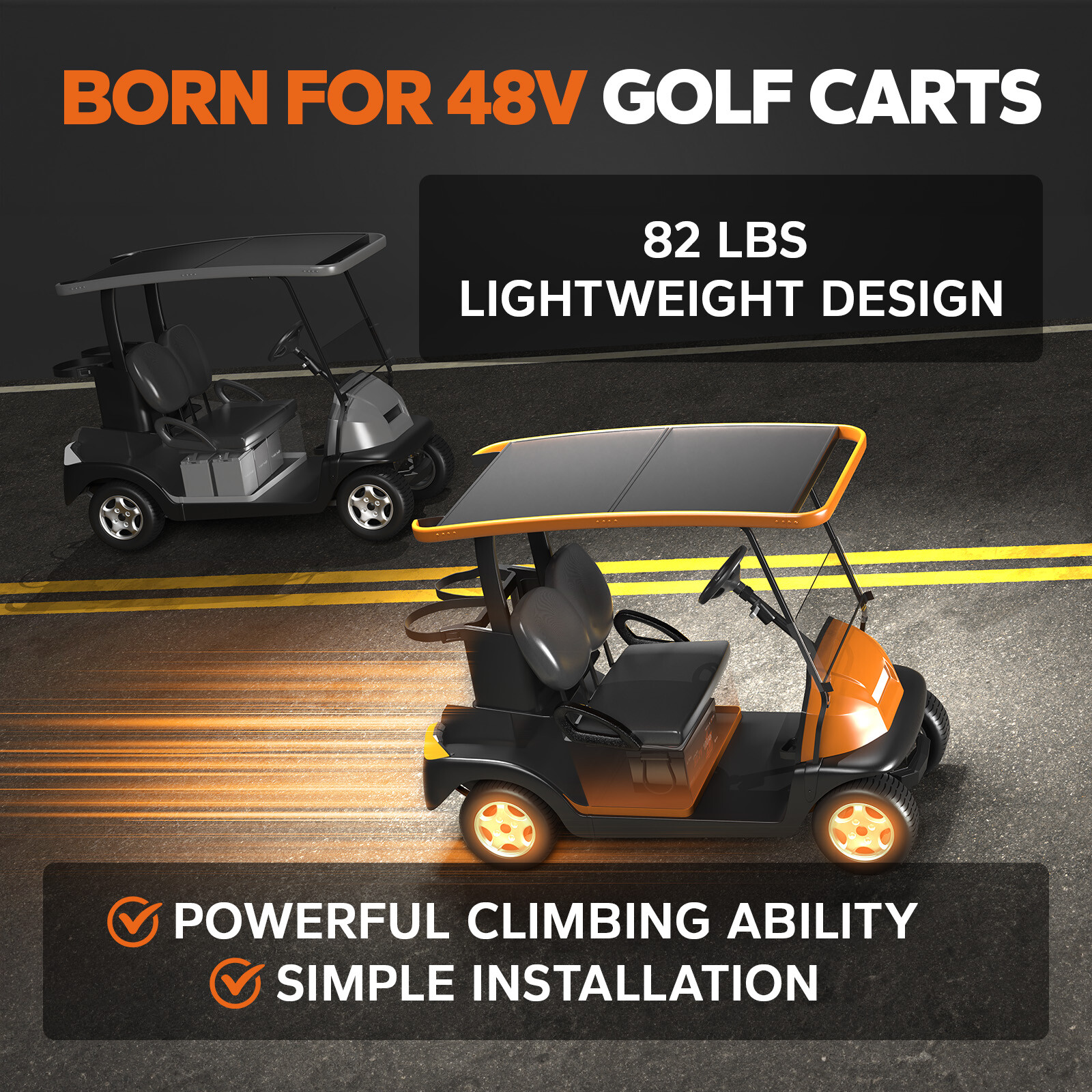 LiTime 48V 100Ah Smart Low Temp Lithium LiFePO4 Battery For Golf Cart 5kW Motor
