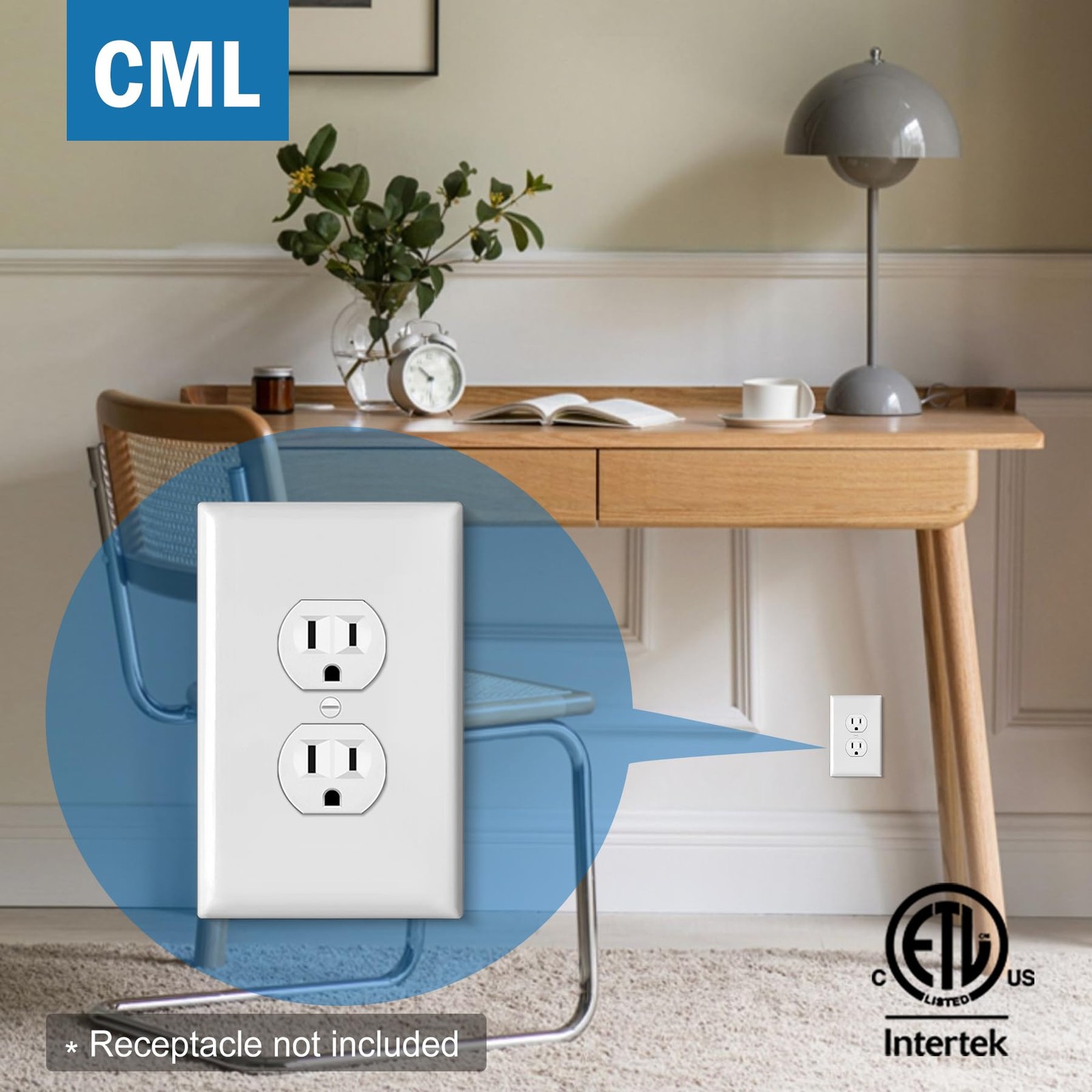 CML Oversized Duplex Outlet Covers, 6 Pack Jumbo Electrical Outlet Wall Plate…