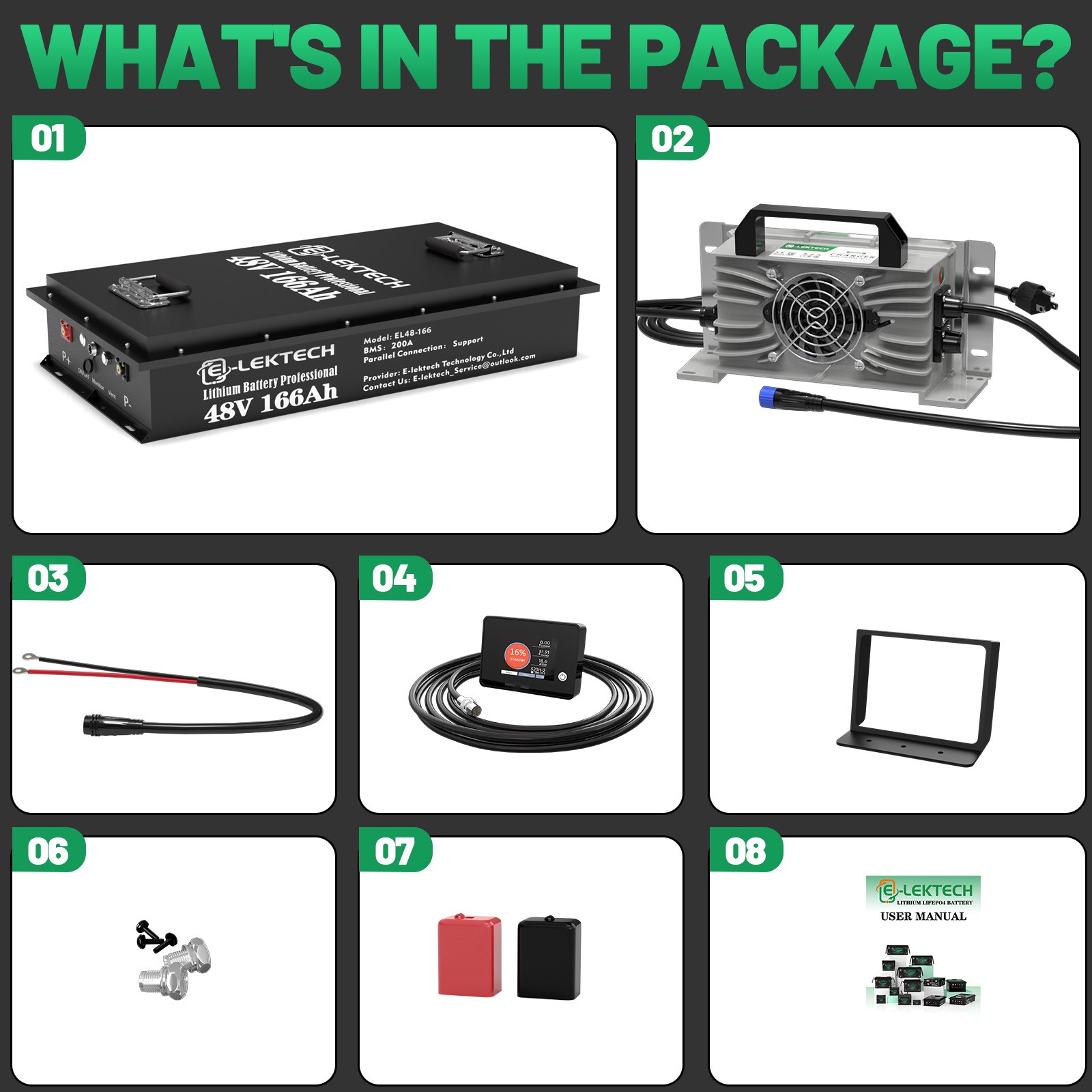 48V 166Ah LiFePO4 Golf Cart Battery 200A BMS, Solar Off-Grid, 10-Yr Warranty