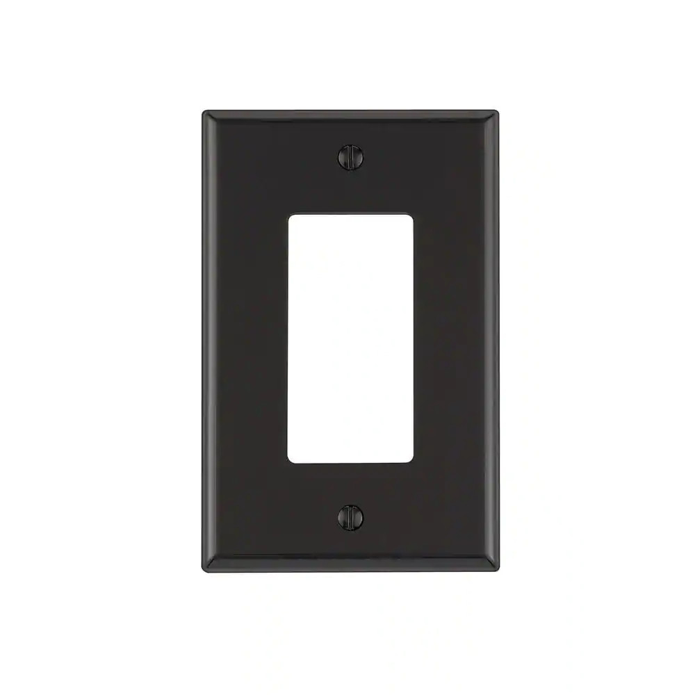 1-Gang Black Decora/Rocker Nylon Midway/Midsize Wall Plate (1-Pack)