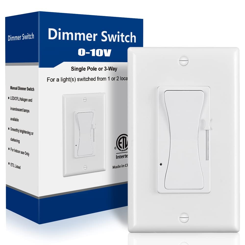 0-10V LED Dimmer Switch, Low Voltage Dimmer Switch for Dimmable LED Lights, CFL