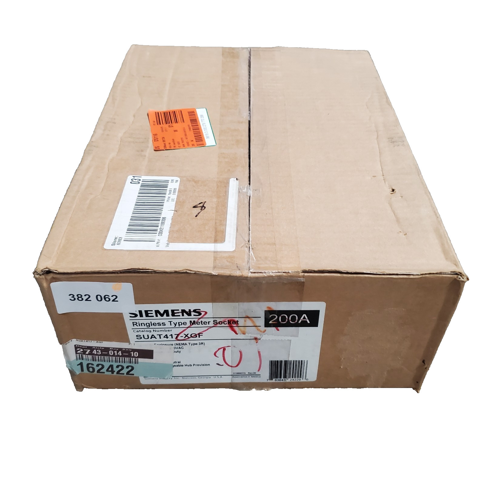 Siemens 200A 4Jaw No Bypass Overhead/Underground Ringless Meter Socket