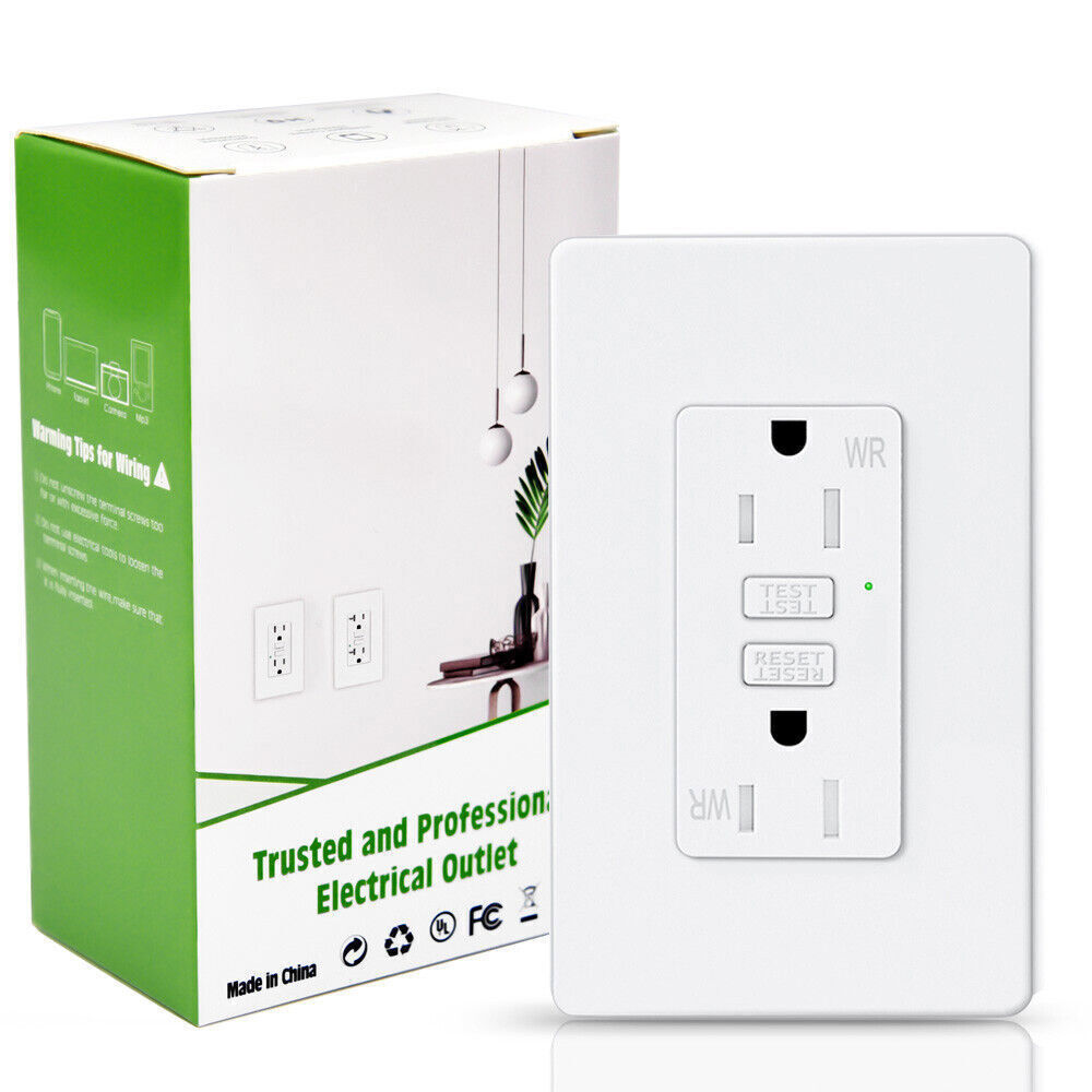 15A AMP 125V GFCI GFI Slim Safety Outlet Receptacle TR WR Tamper-Resistant UL