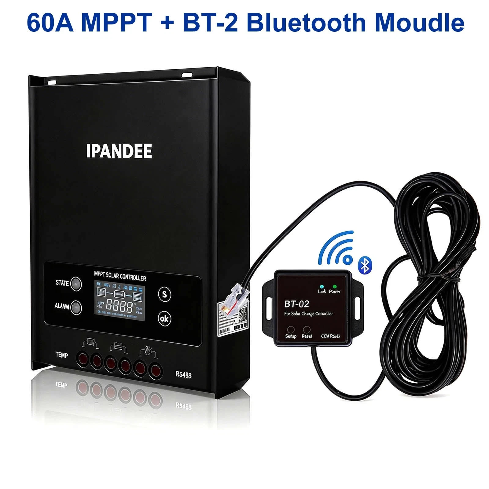 60 Amp MPPT 12V/24V/36V/48V Auto LCD Solar Charge Controller w/Bluetooth &APP US