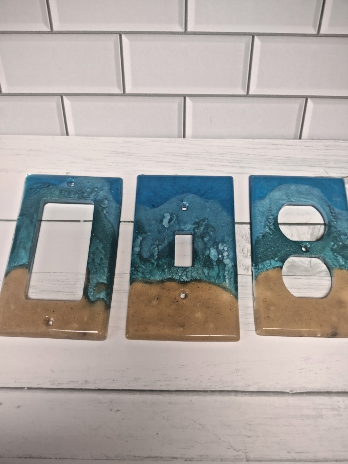 Custom Resin BEACH Light Switch Cover/Outlet Wall Plate Set of 3-CAN CUSTOM MAKE