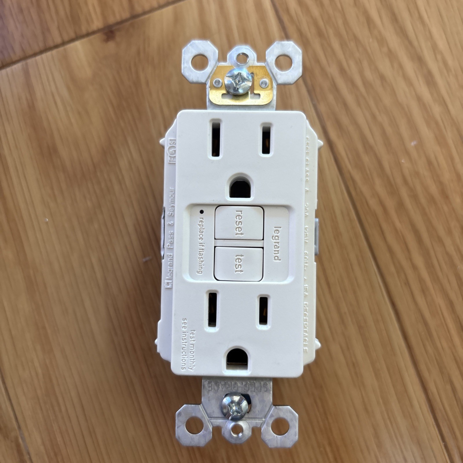 Legrand E42190 20amp 125V AC Duplex Receptacle Light Almond