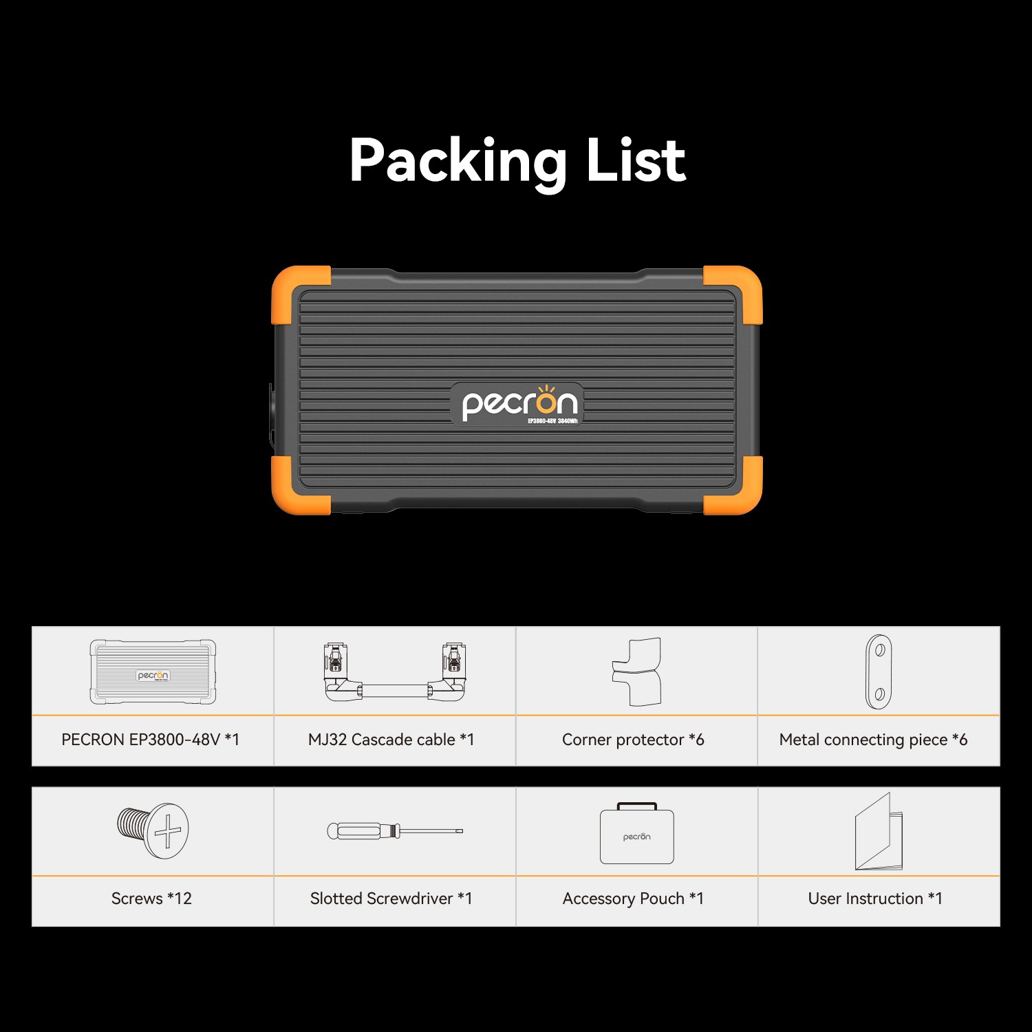 PECRON EP3800-48V 3840Wh Solar Generator Expansion Battery for F3000LFP E3600LFP