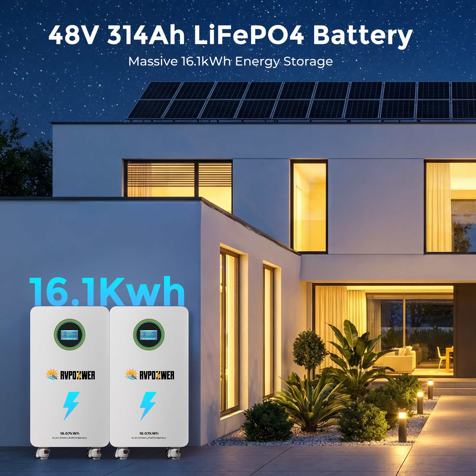 48V 314Ah Lithium Battery 16kWh+ 5.5kWh 48V Solar Hybrid Inverter MPPT Off-Grid