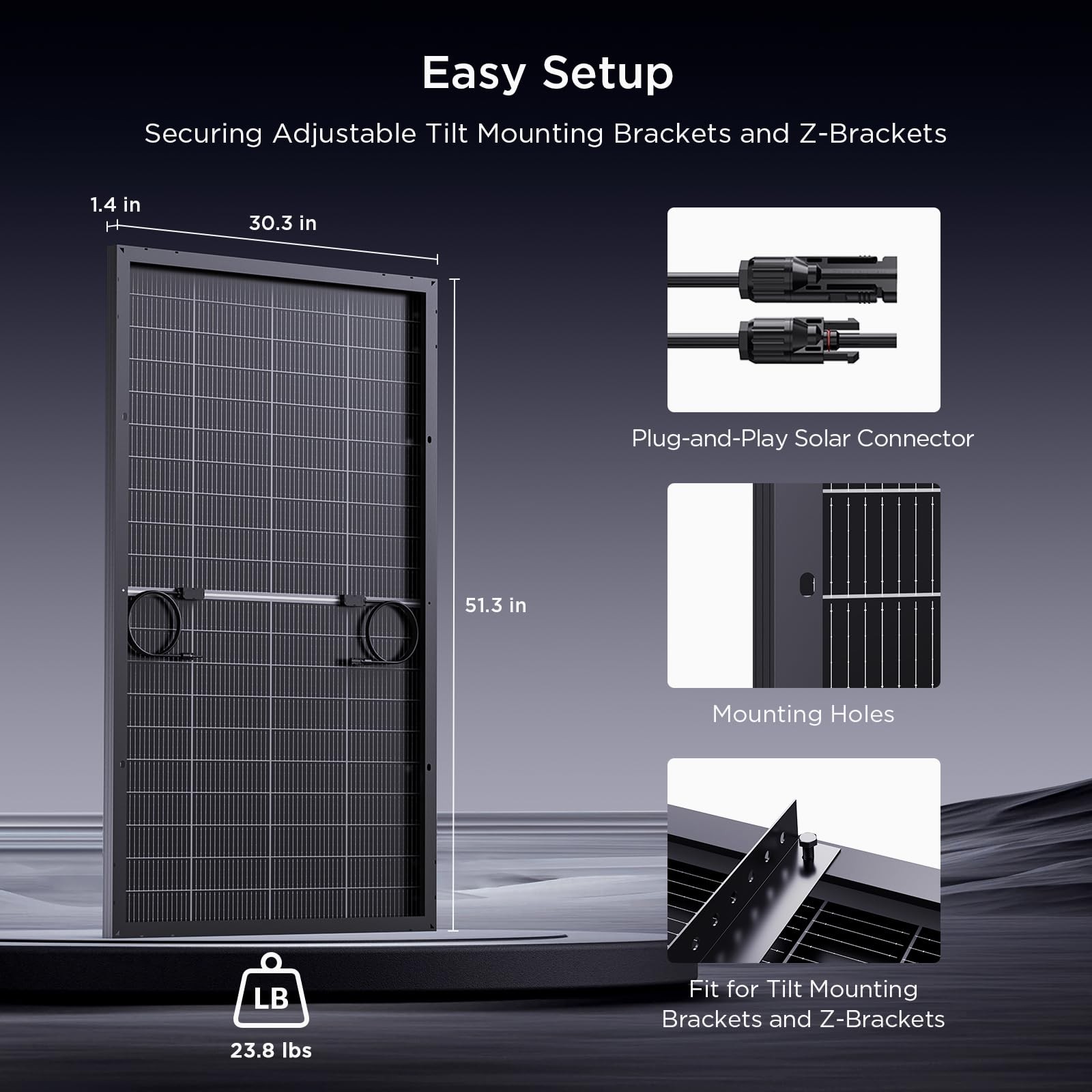 Callsun NType 16BB 200W Bifacial Solar Panel, 200 Watt Solar Panel for 12V Ba…