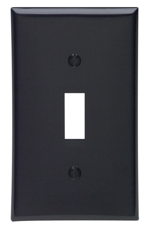 Leviton 80701-00E Black 1-Gang Nylon Toggle Wall Plate 4.88 H x 2.75 W in.