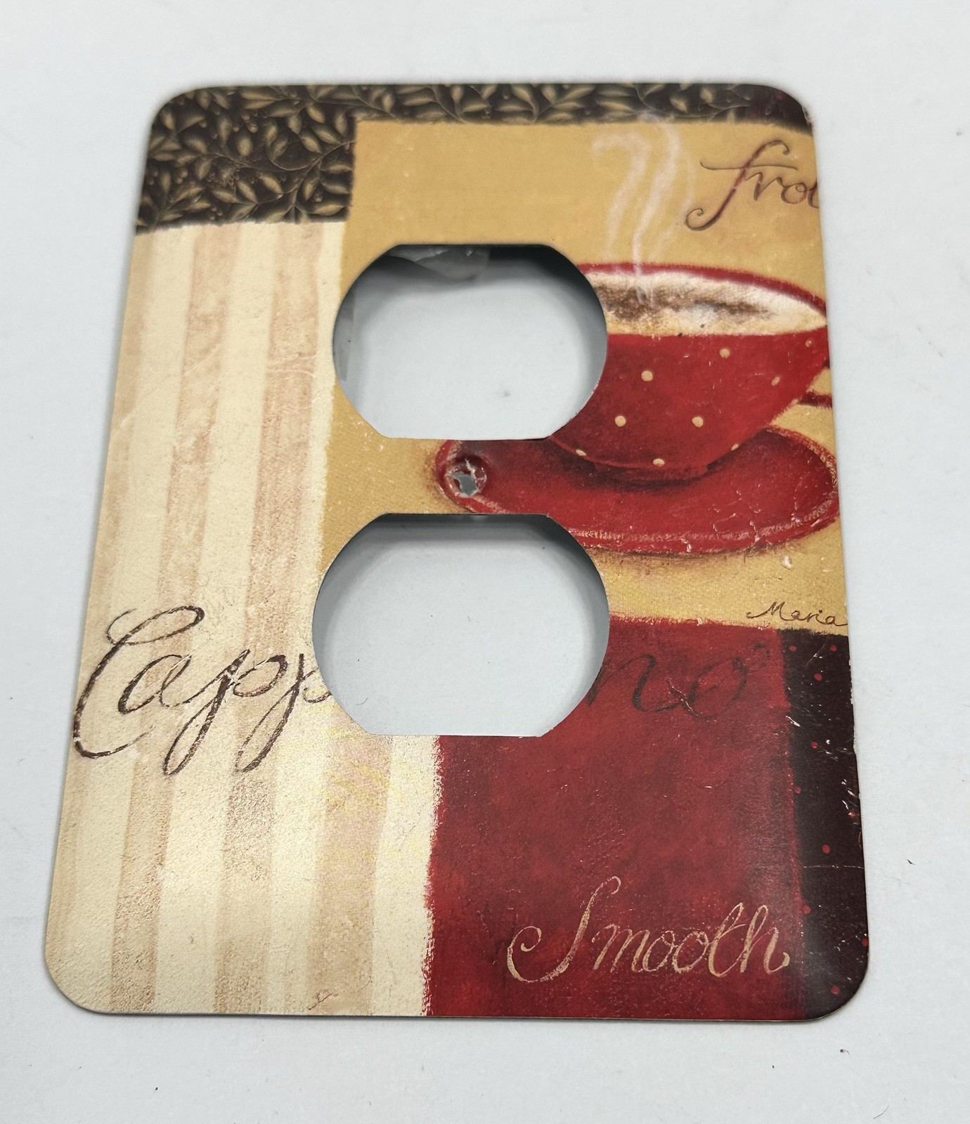 Metal kitchen decorative Light Switch + plug Covers Wall Plate lot Coffee Mocha
